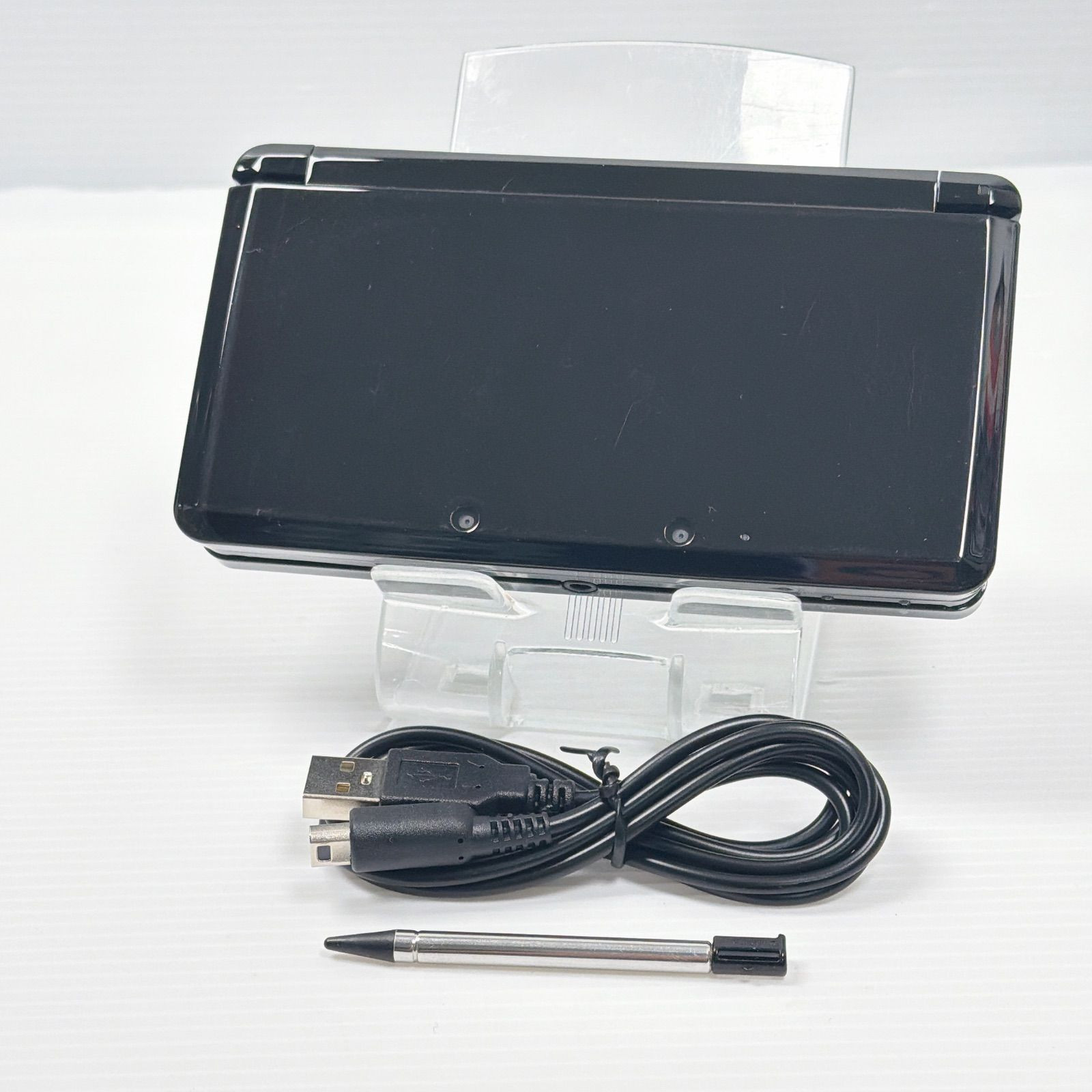 Nintendo 3DS Clear Black Console CTR-001 Tested Working Handheld JP