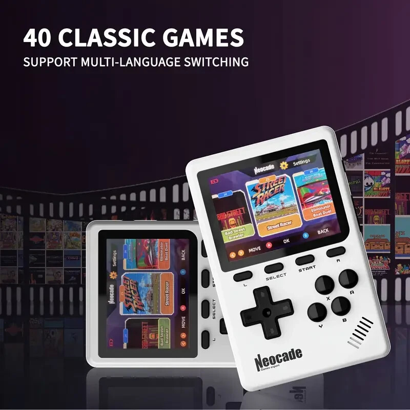 NEOCADE GB Pocket Retro Gaming Console – Licensed GBA Cartridge Support, 3″ HD