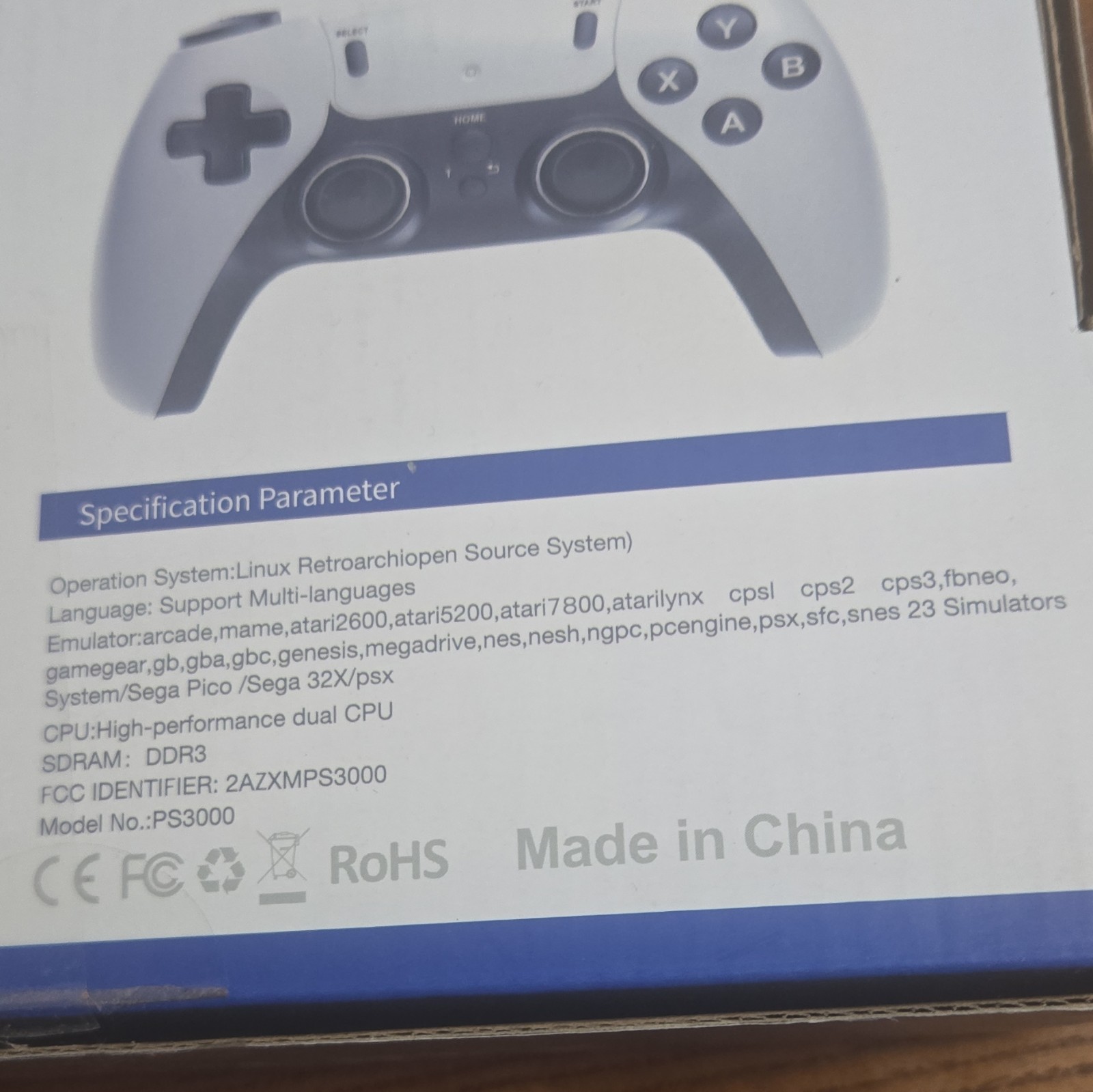 PS3000 2.4G Wireless Home Game Console White USB-A Multi-Platform 3D Rocker