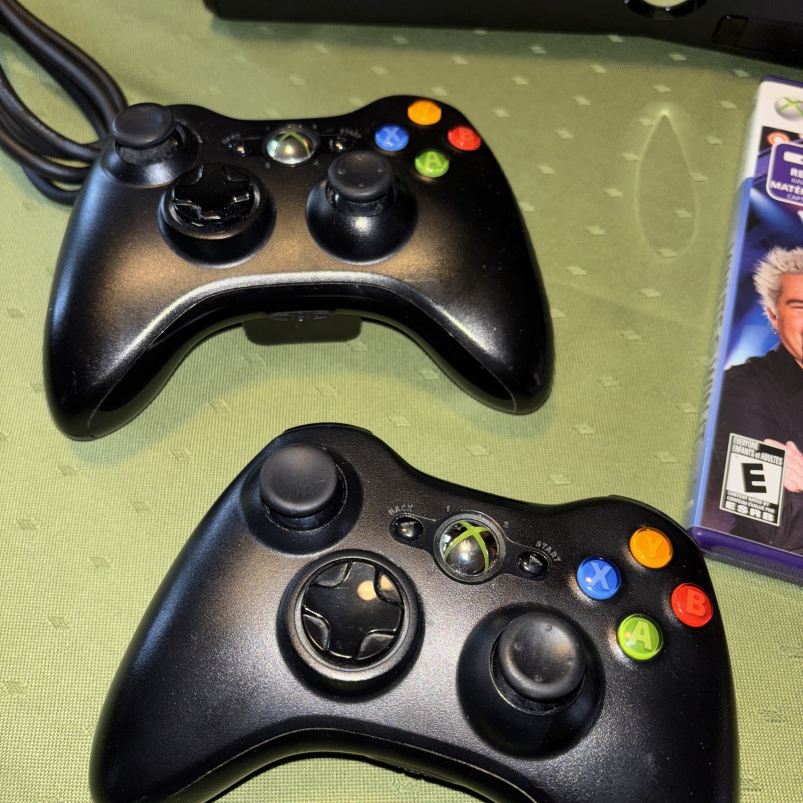 Xbox 360 with new 500 GB install installed two controllers & three games. Tested