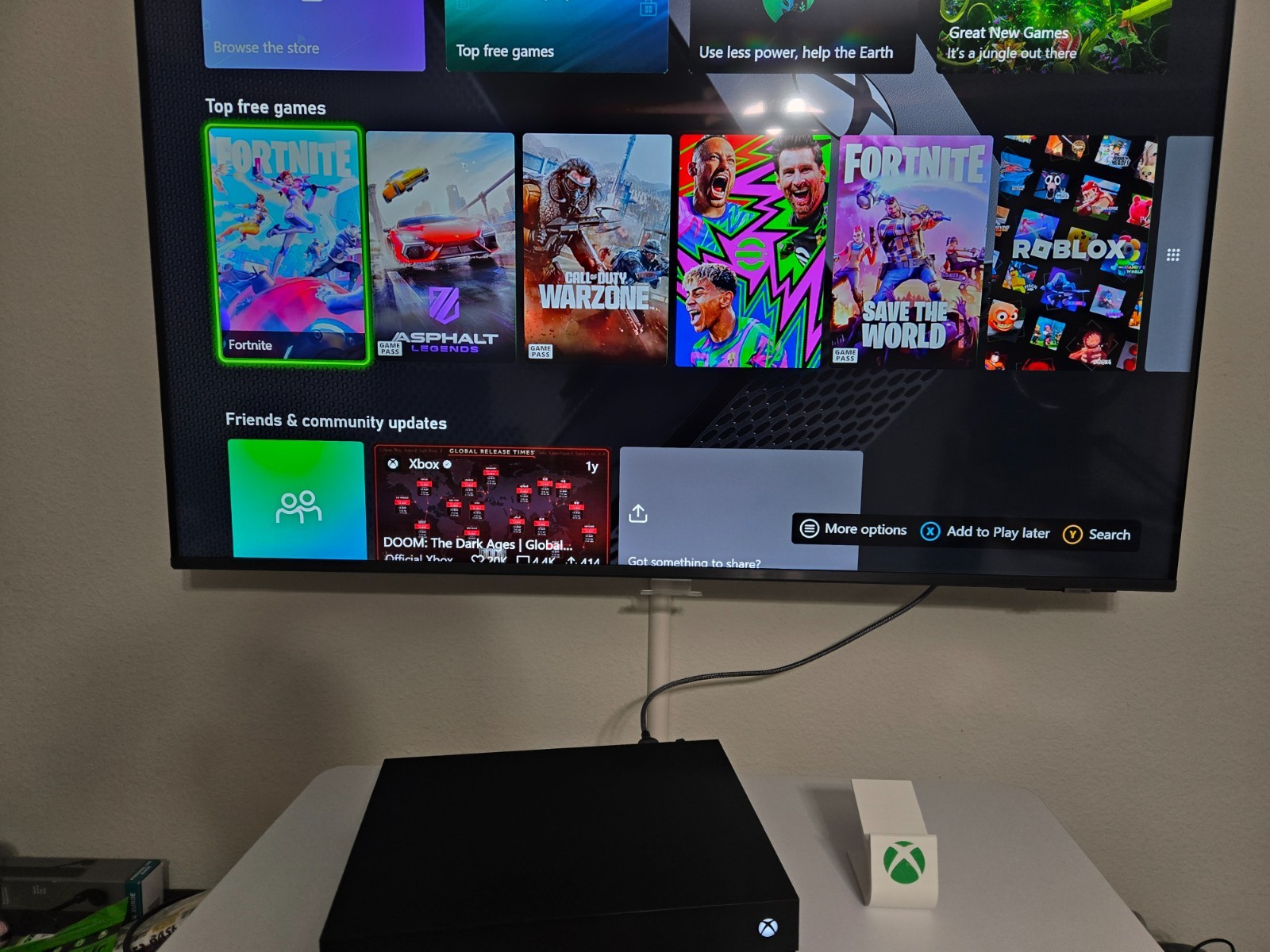 Microsoft Xbox One X 1TB Console Gaming System With Controller and free stand