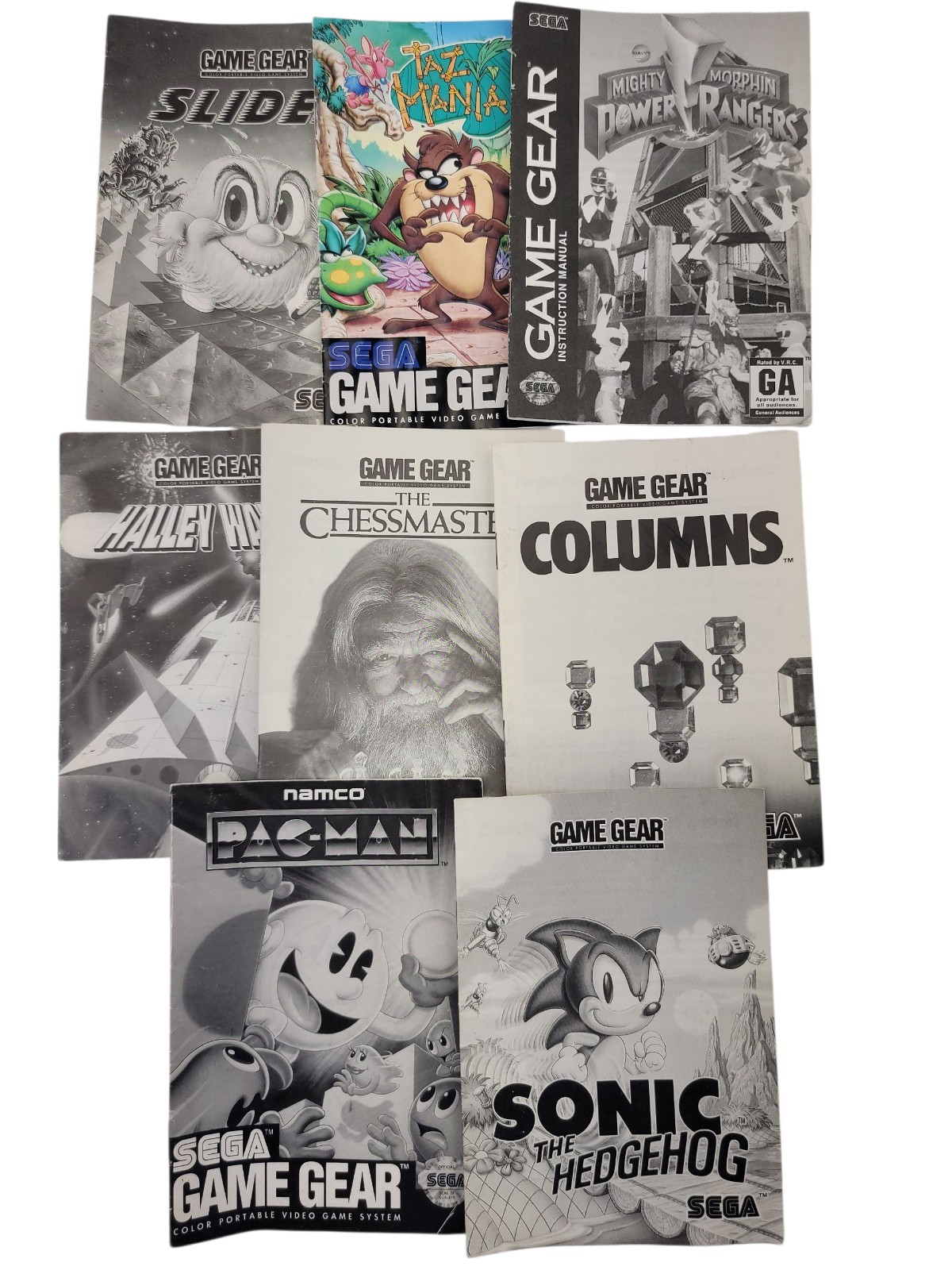 Sega Game Gear Lot 13 Games Cleaning Cartridge Plastic Cases Chargers & Case.