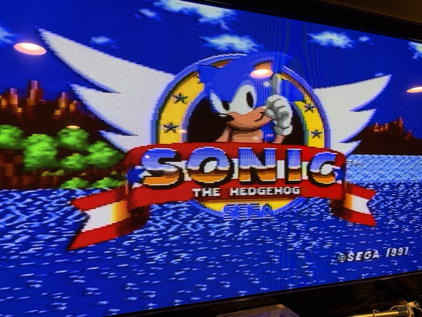Sega Genesis Model 2 MK-1631 Console 2 Controllers Sonic & NHL Works Great!