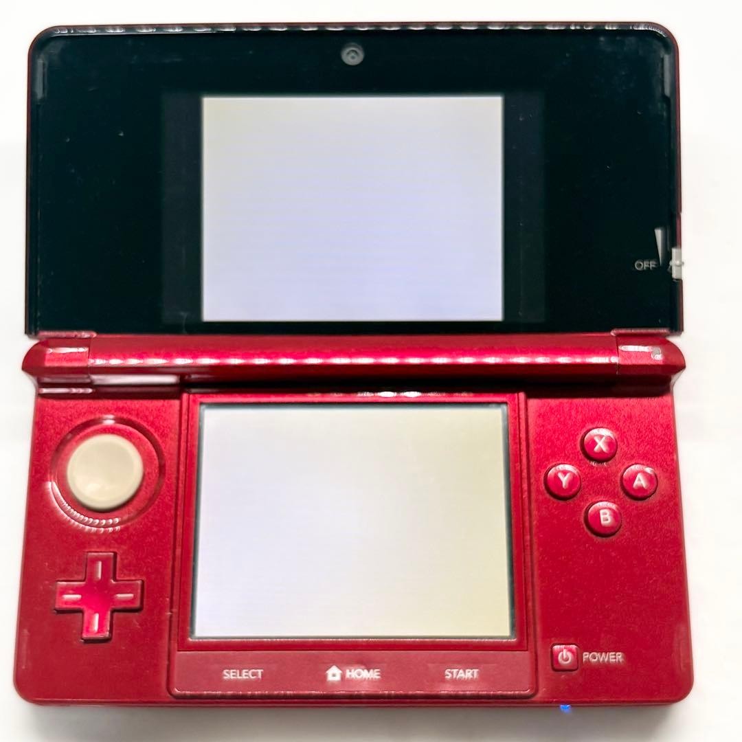 Nintendo 3DS Flare Red with compatible charger and SD card, confiRMed working.