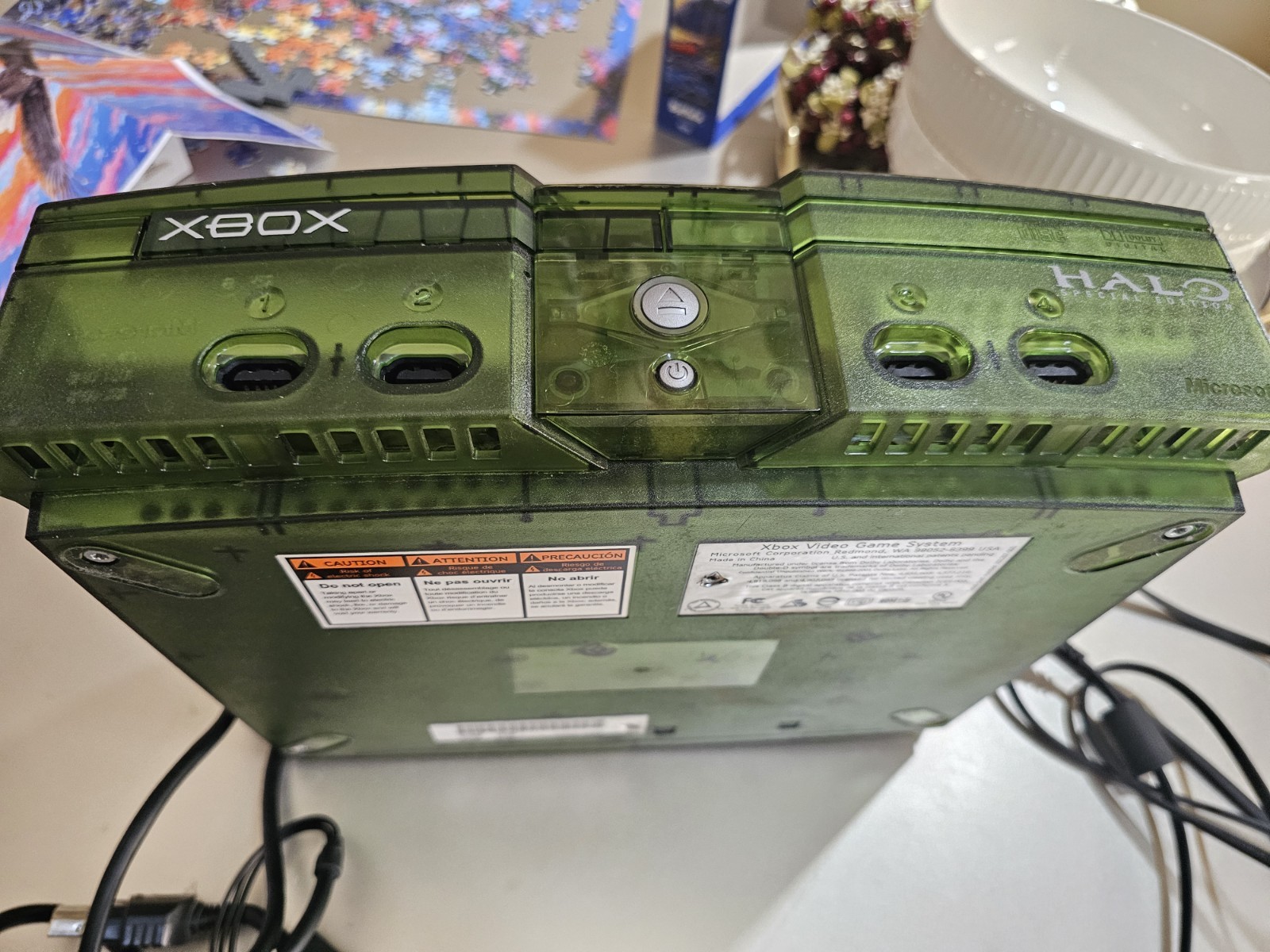 Original Xbox Halo Special Edition Green Console For Parts or Repair Please Read