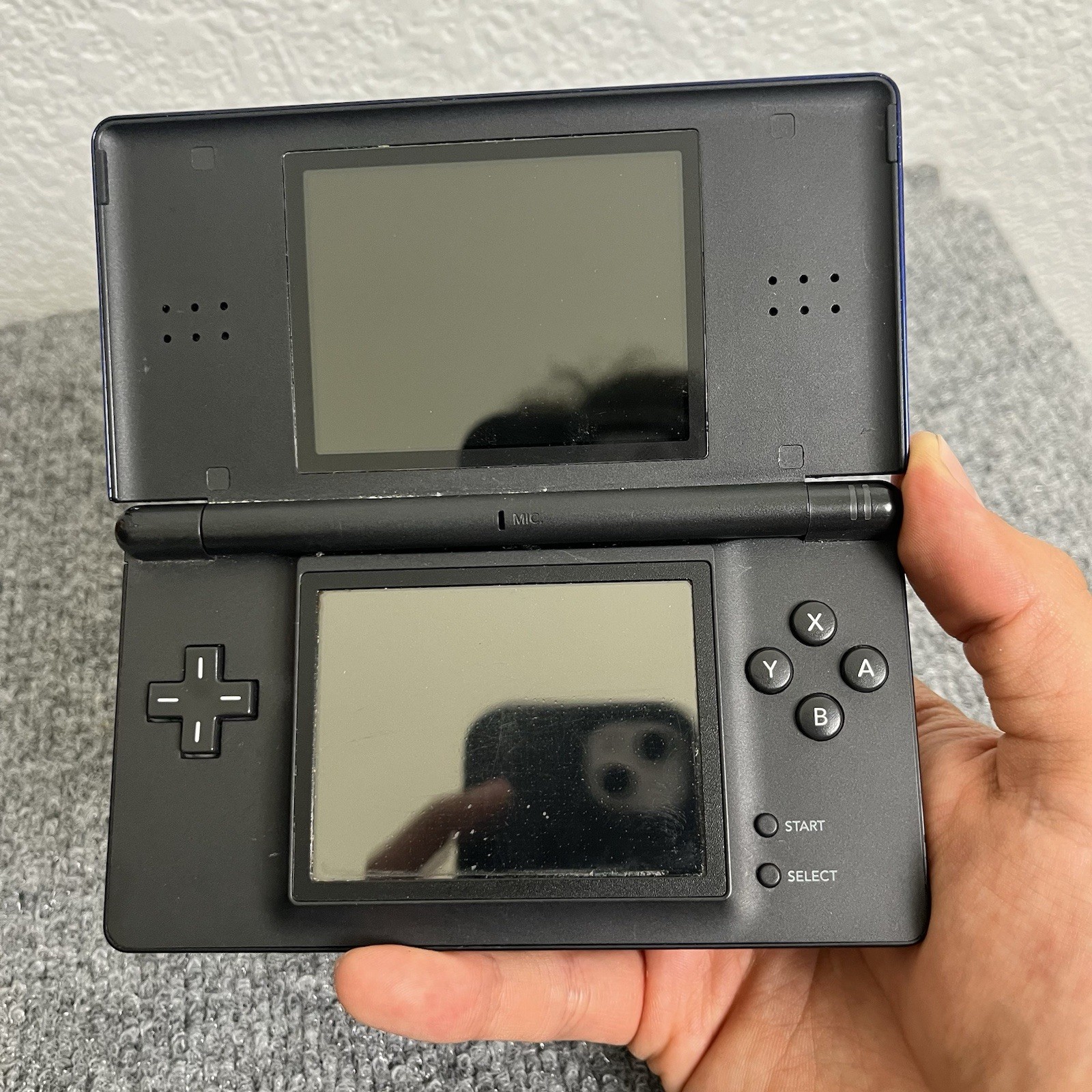 Nintendo DS Lite Blue/Black Untested As-Is No Charger No Stylus Scratches