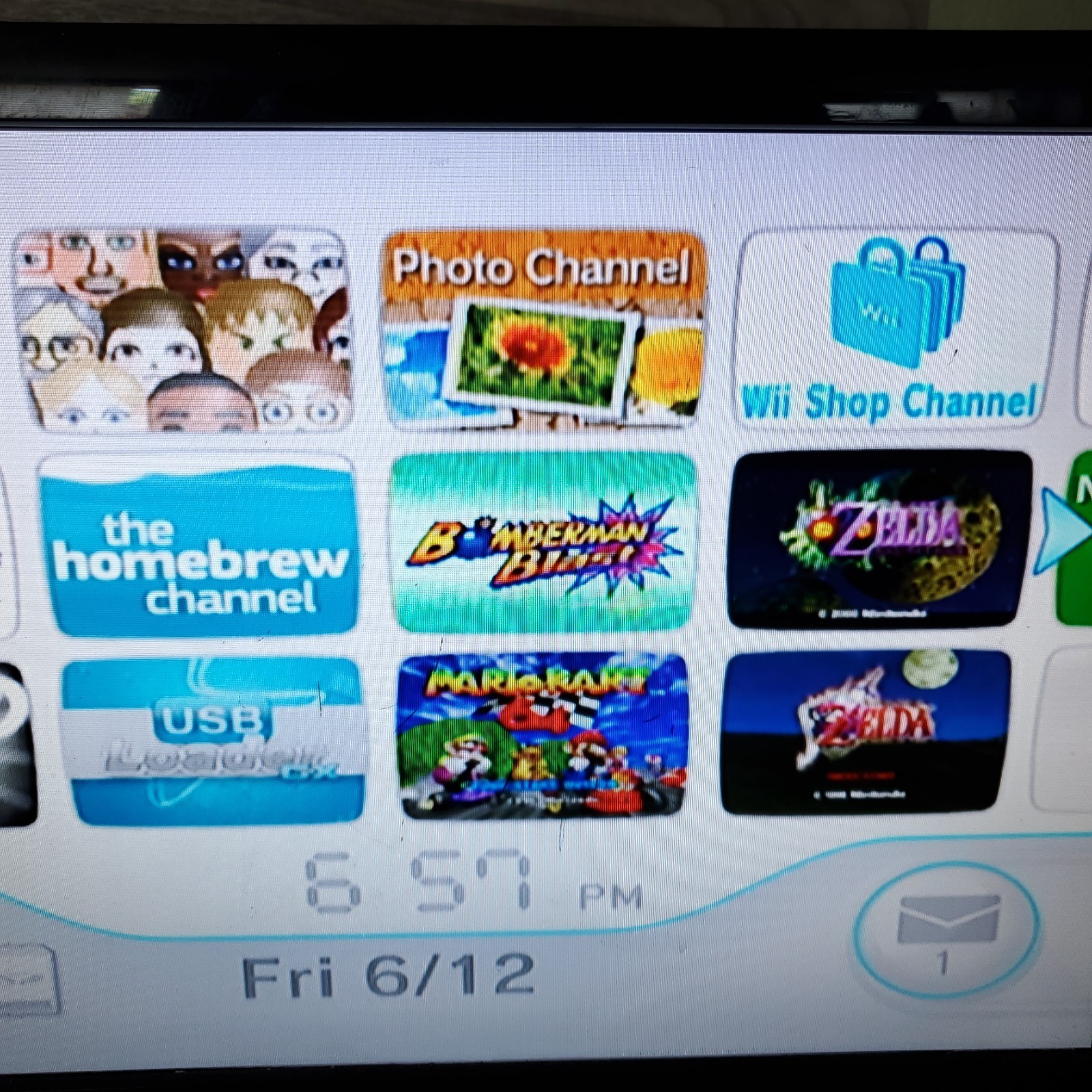 Nintendo Wii RVL-001 Homebrewed White Console Power & Video Cables No Controller