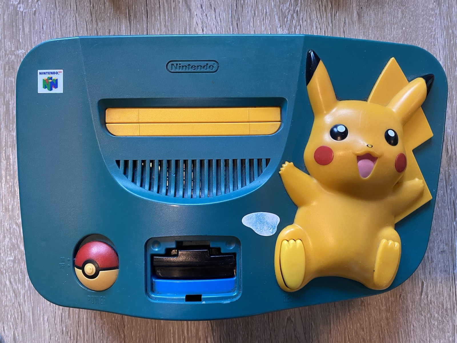 Nintendo 64 Pikachu Blue Yellow Console W/ 2 Pikachu Controllers Tested Japan