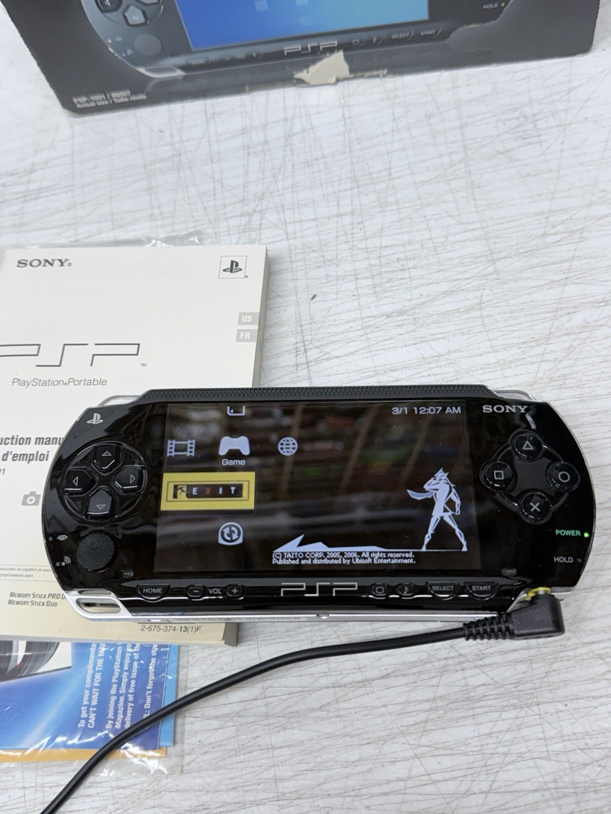 Sony PSP PlayStation Portable Black Console Model 1001 w/ Original Box – Tested