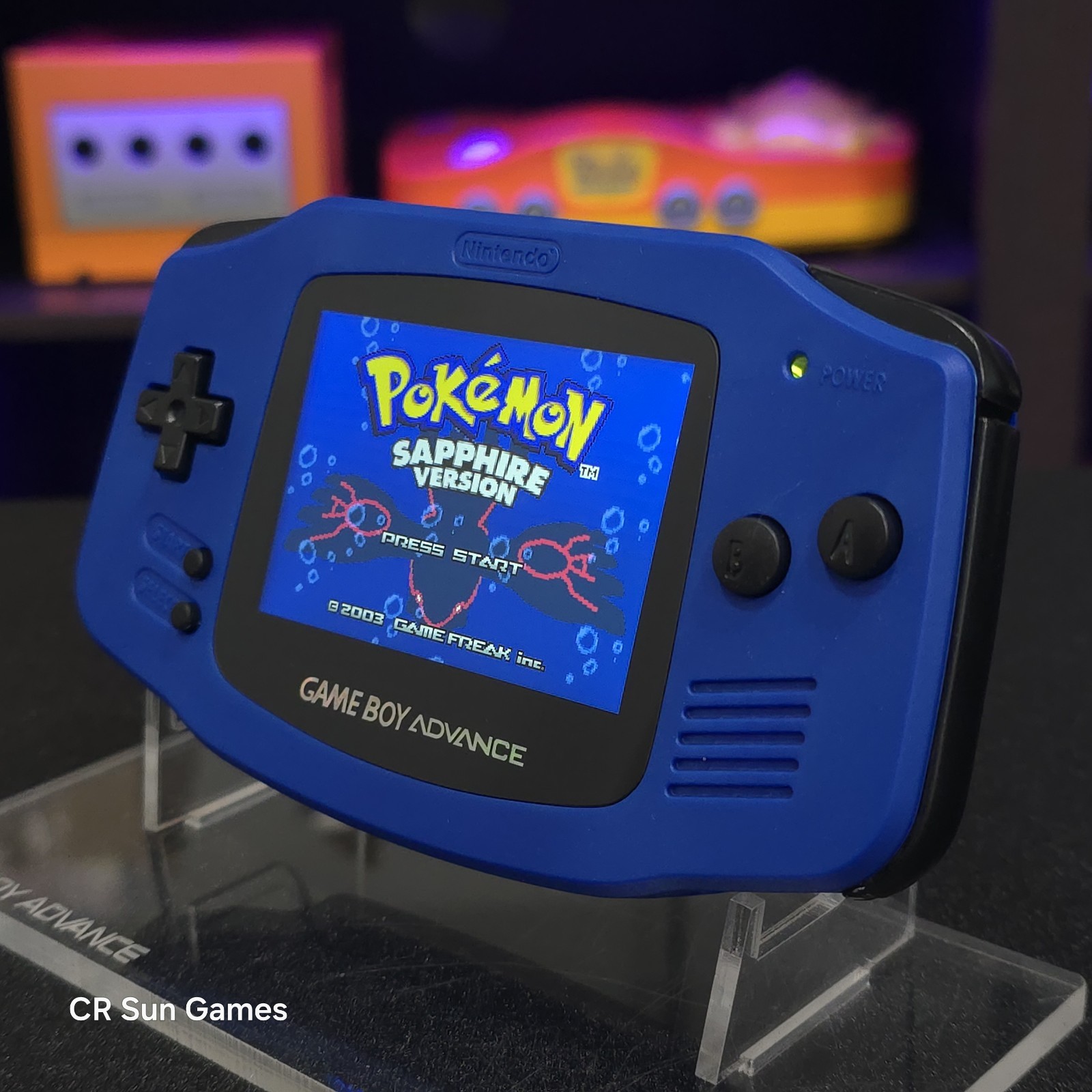 Blue Game Boy Advance GBA iPS V5 LCD USB-C 1800 mAh Rechargeable Battery