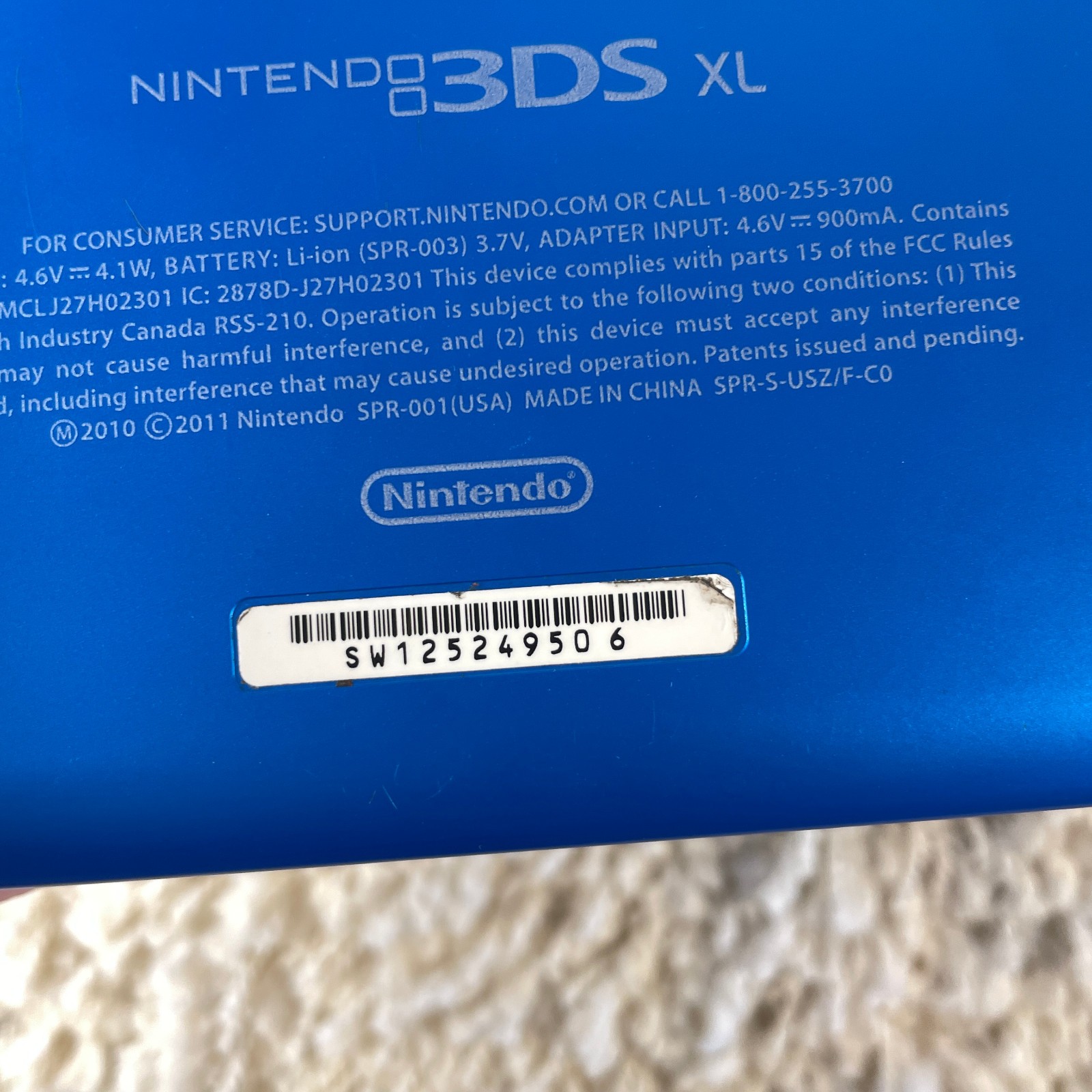 Nintendo 3DS XL Blue Black Handheld Console System SPR-001 Tested