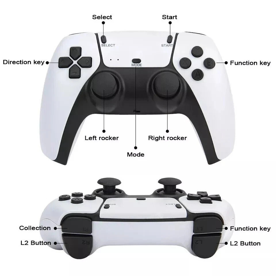 4K HDMI TV Game Stick Built-in 64GB 30000+ Video Games Console Wireless Gamepad