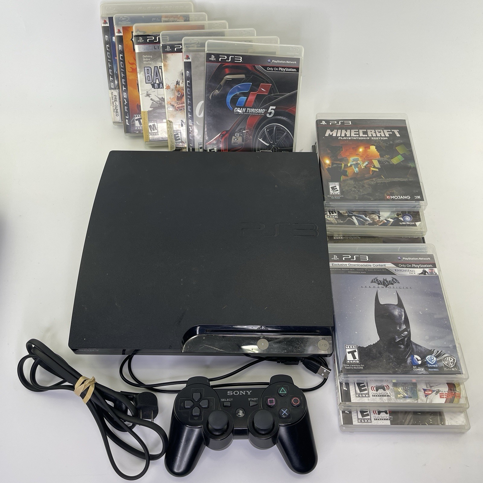 Sony PlayStation 3 Slim CECH-2501A 160GB Console Bundle 12 Games & 1 Controller