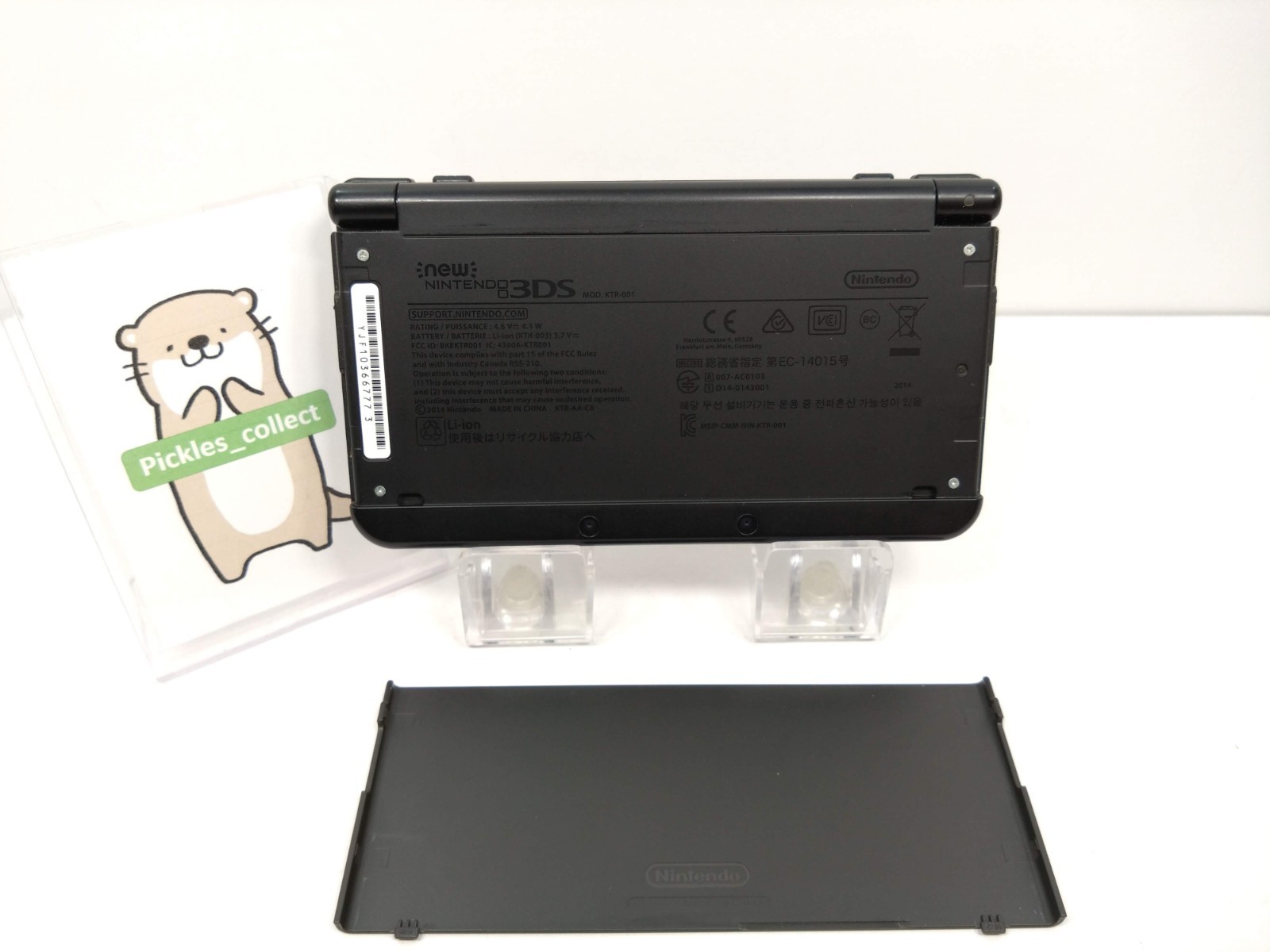 Nintendo New 3DS Black KTR-001 w/4GB Stylus language Japanese Tested 0511A