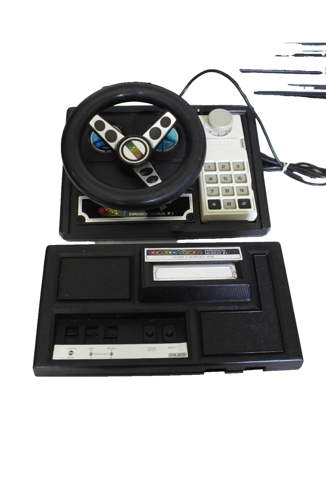 Vintage ColecoVision Console Lot with Expansion Module 1 and 2 UNTESTED