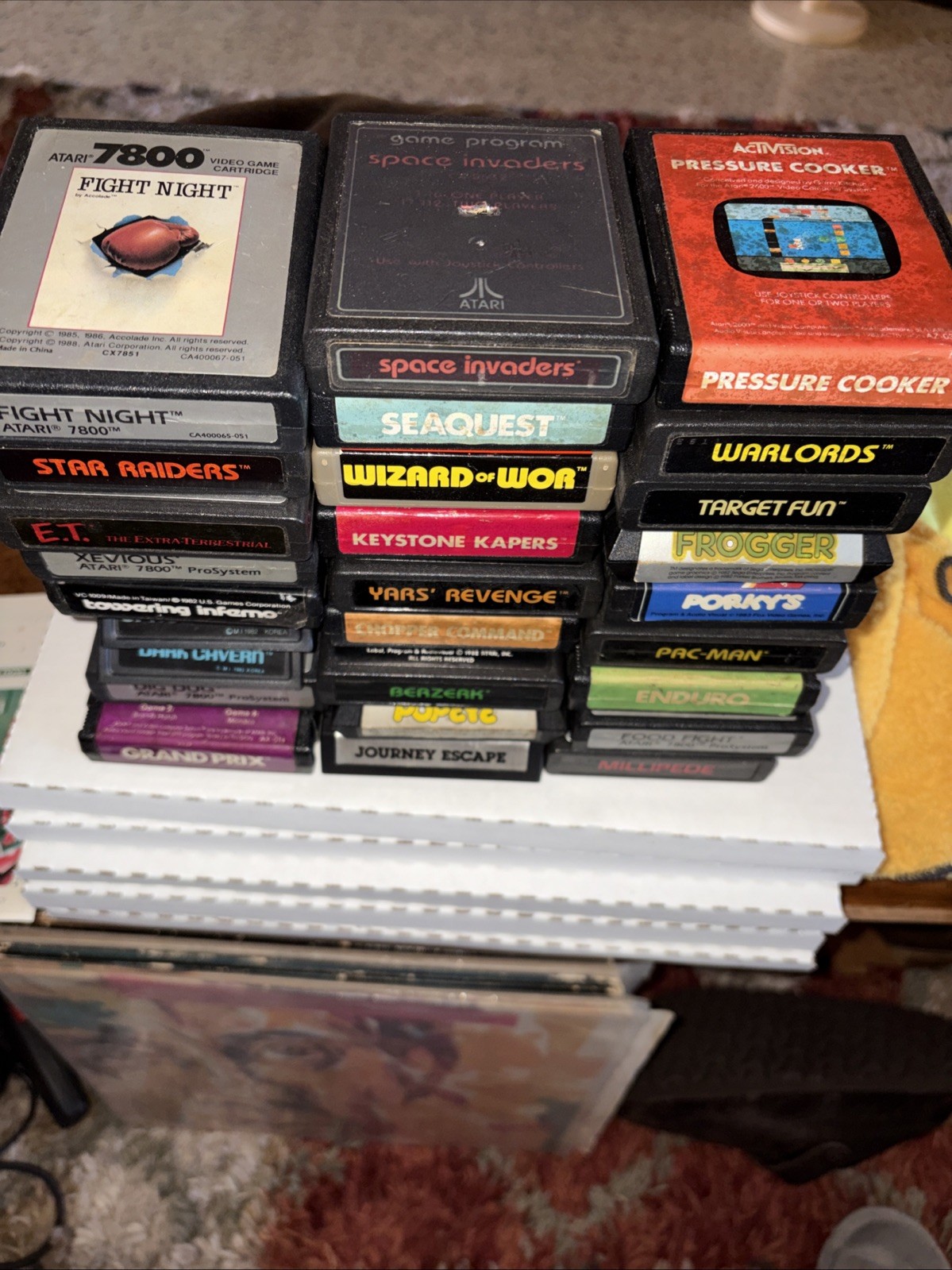 Atari 7800 Pro System Game Console 6 Controllers 27 Games Touchpad Lot Group