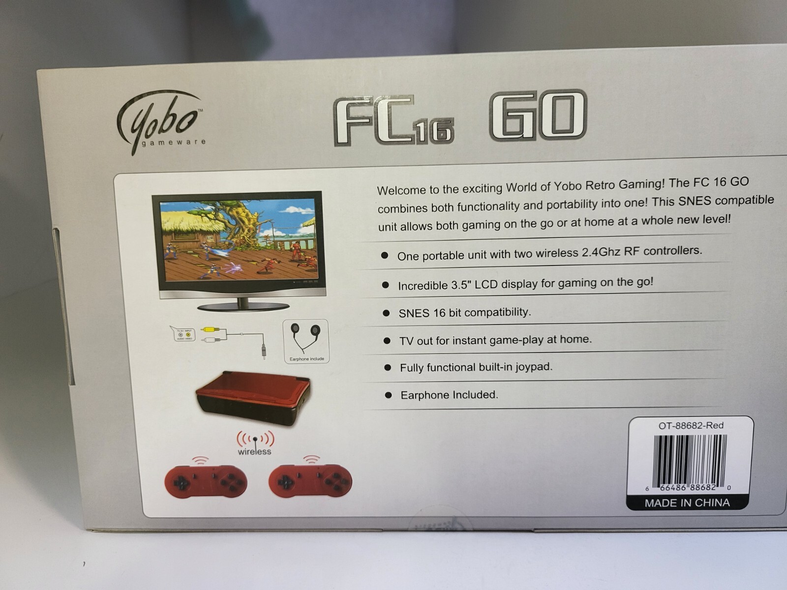 NEW Yobo RED FC-16 GO Handheld & Home Game System for SNES Super Nintendo