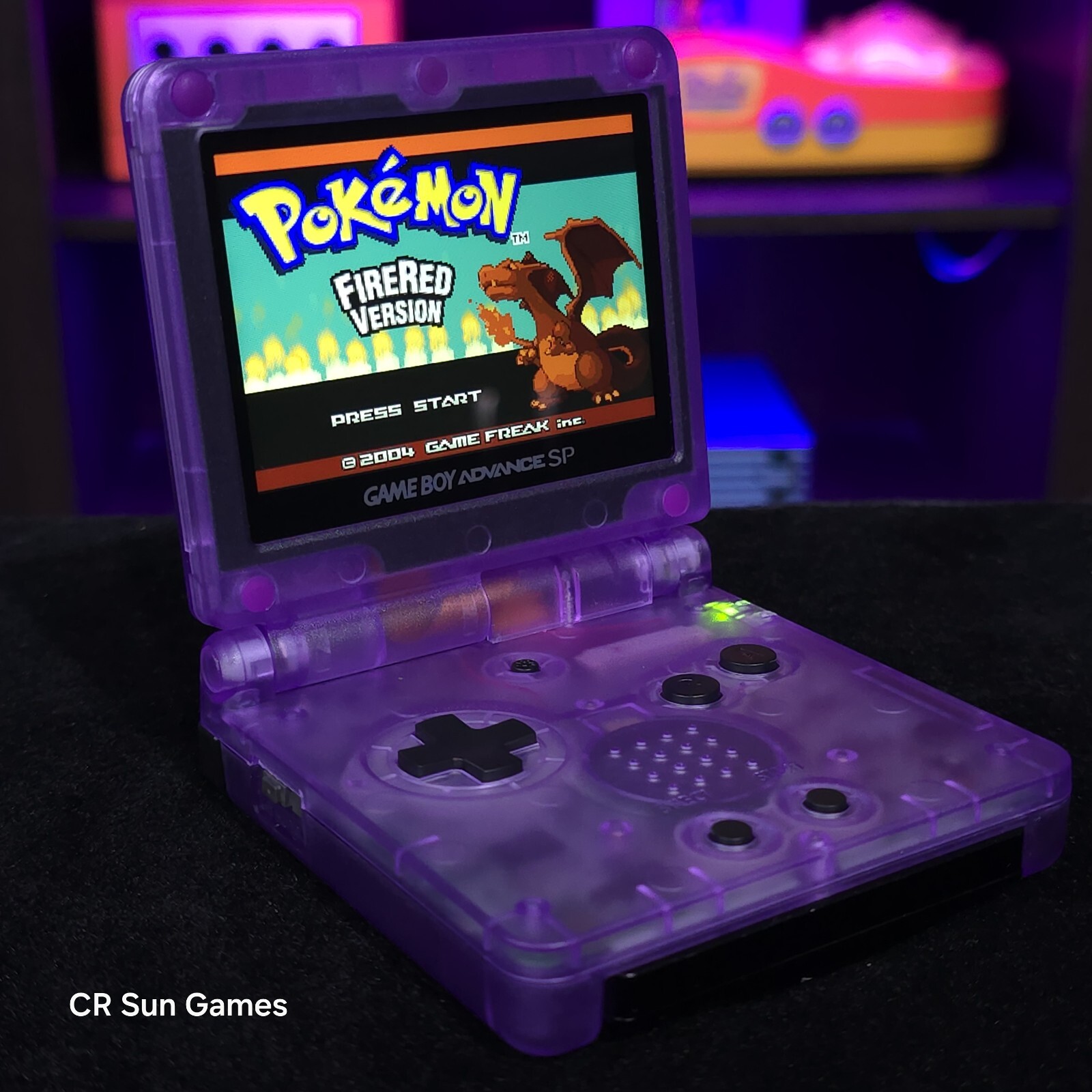 Clear Purple Nintendo Game Boy Advance GBA SP IPS MOD Adjustable Brightness