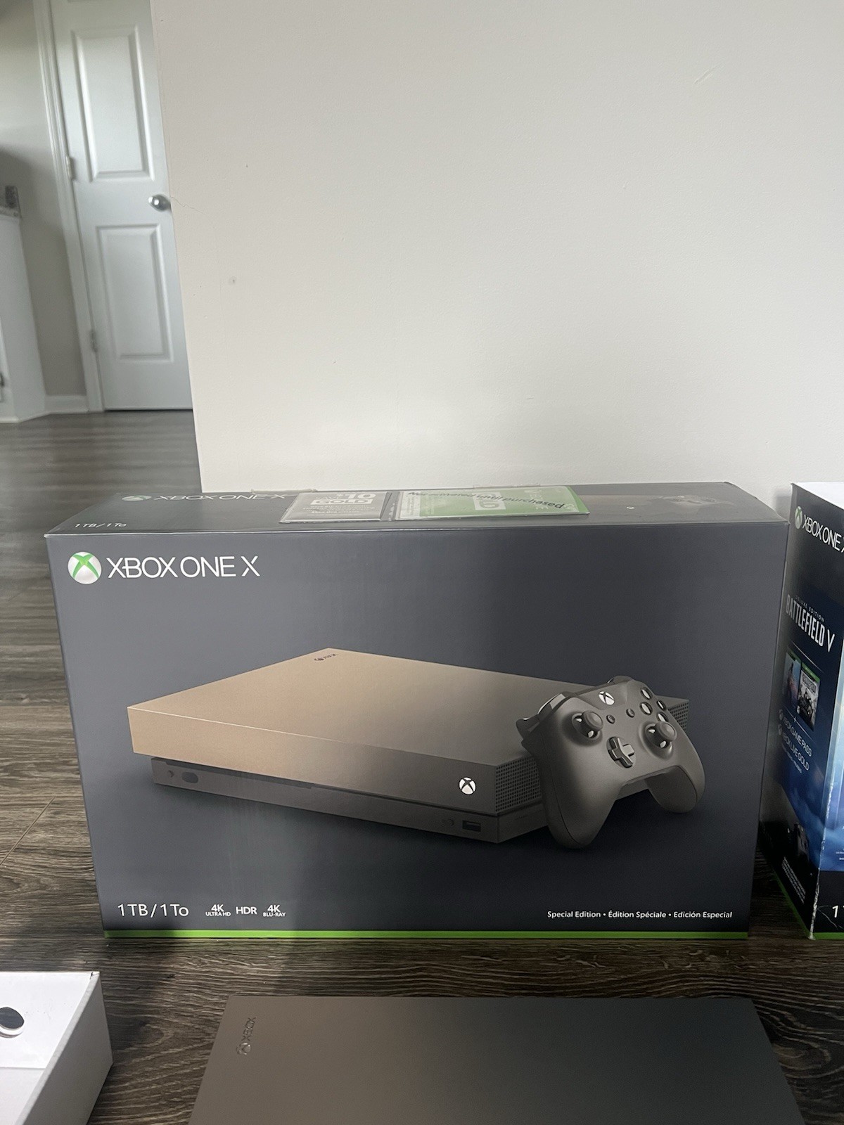 Xbox One X 1TB Console Gold Rush Battlefield Special Edition CIB Original Box