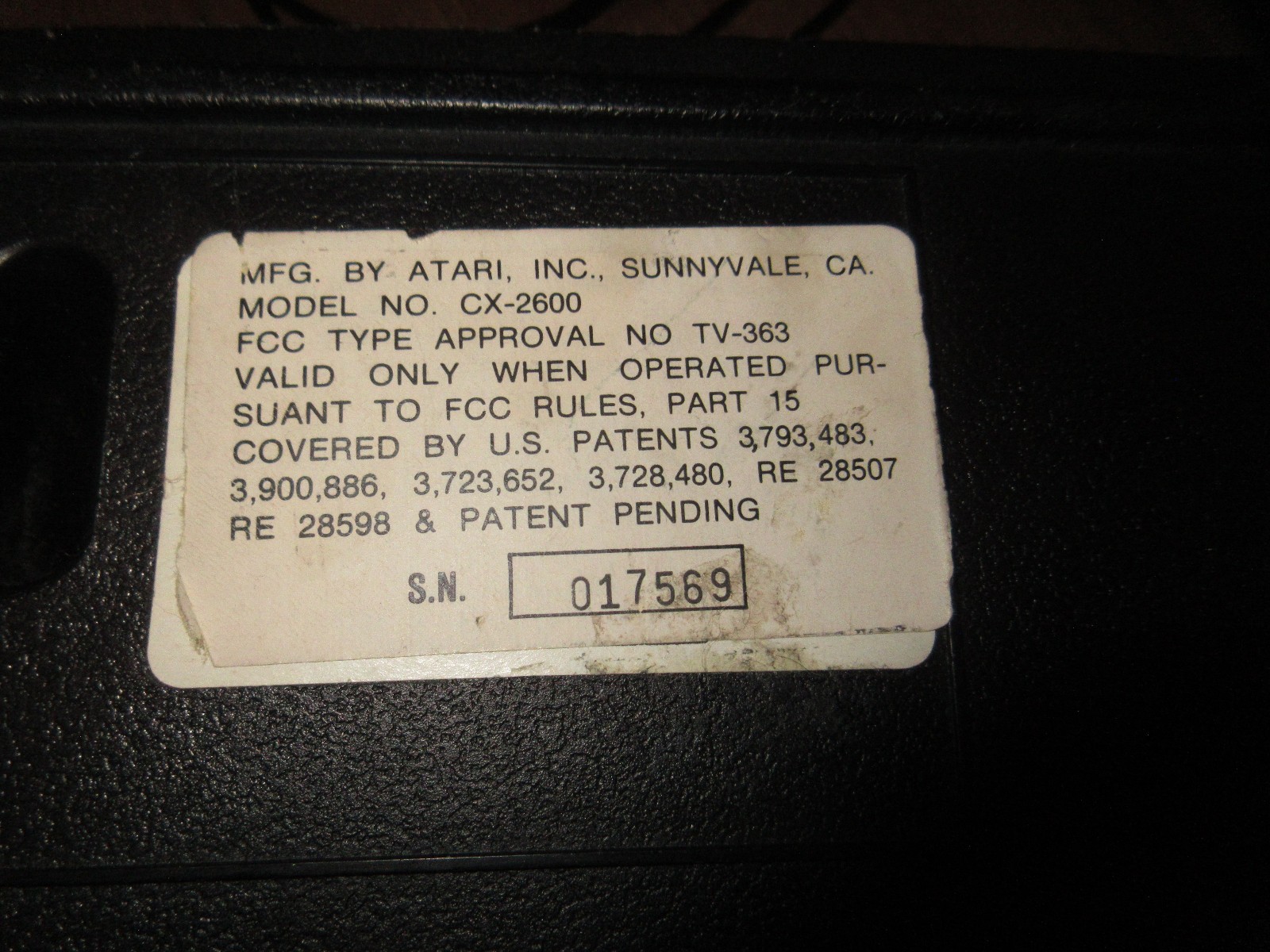 Atari 2600 (CX-2600) Heavy Sixer Console Sunnyvale Tested – Working OK