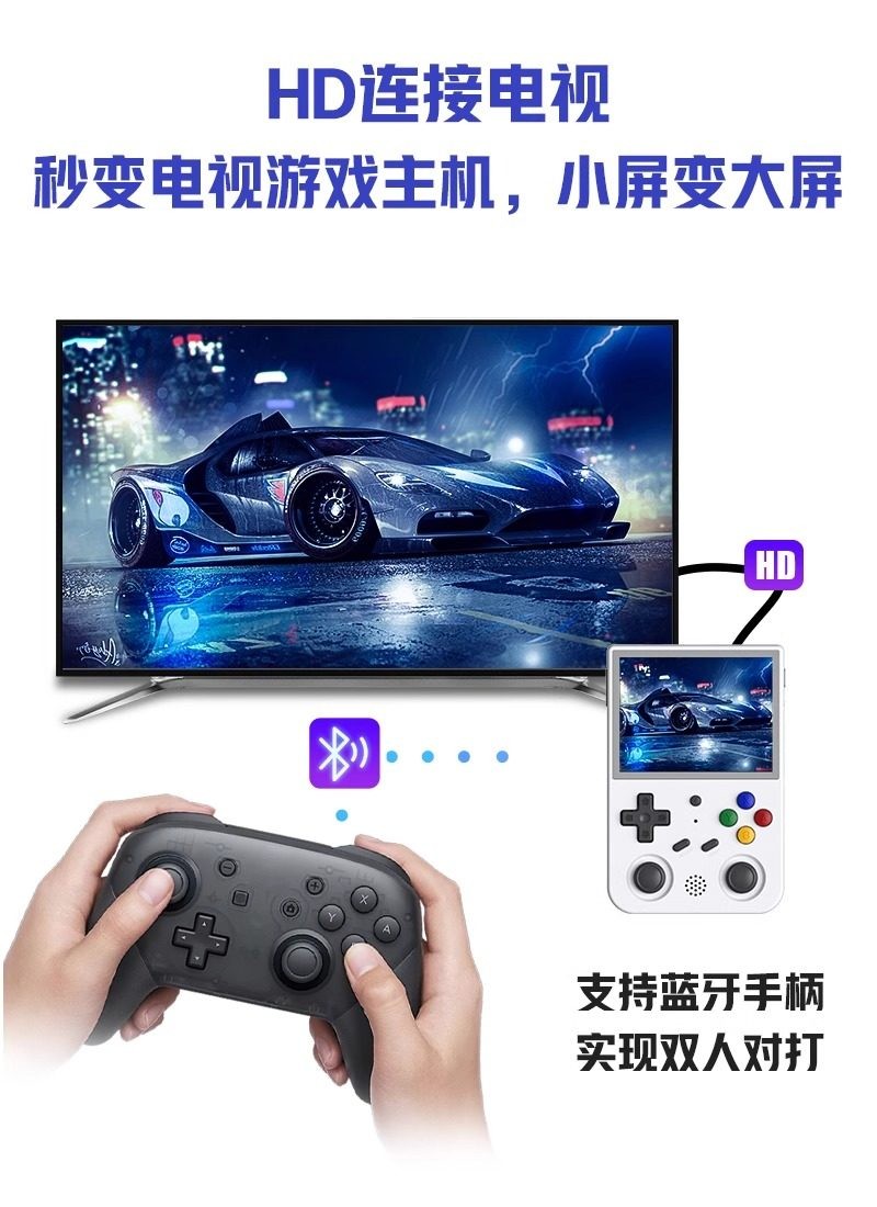 ANBERNIC RG353V Retro Handheld Game Console 64GB TF Card Dual OS Android Linux