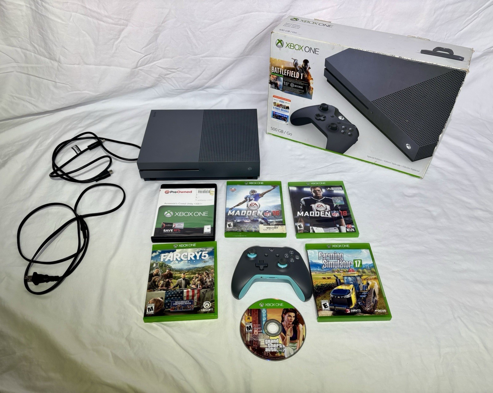 Xbox One S 500GB Storm Grey Special Edition Bundle – Original Box + 6 Games