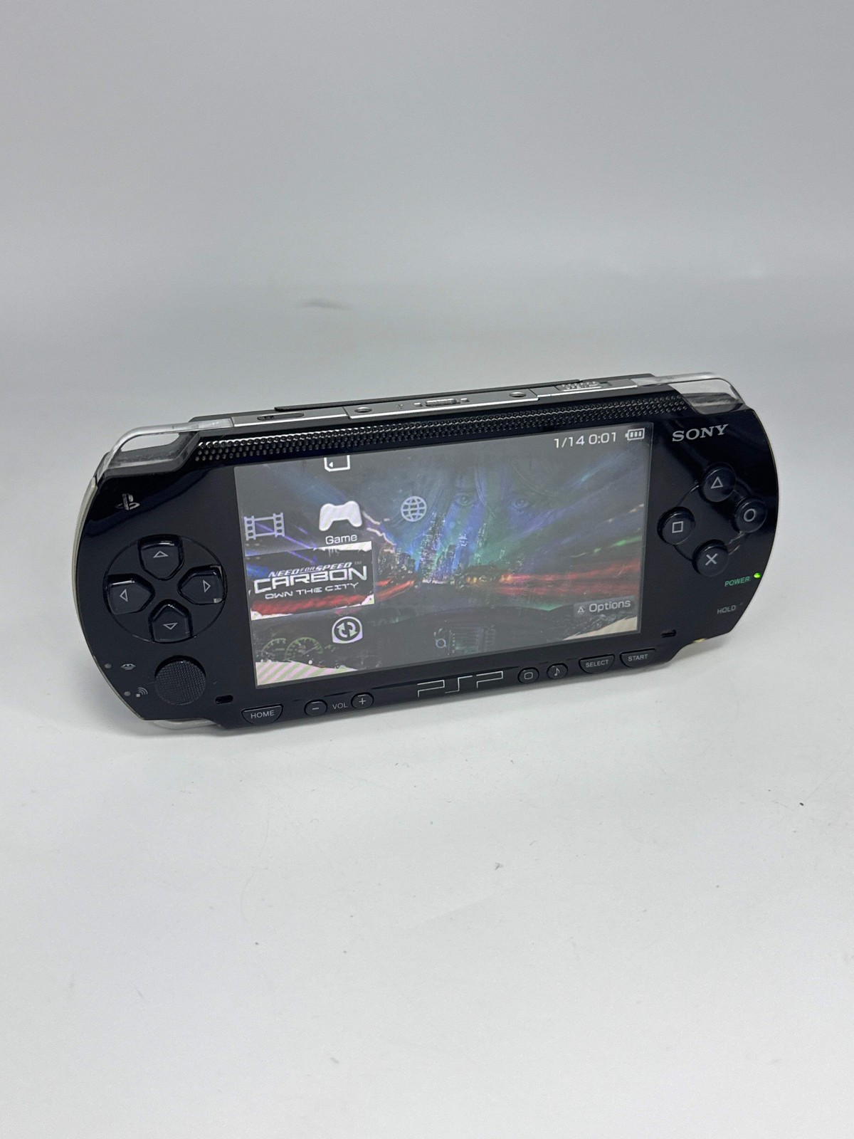 Sony PSP-1000 Piano Black Console #77 w/1800mAh Battery & No Charger