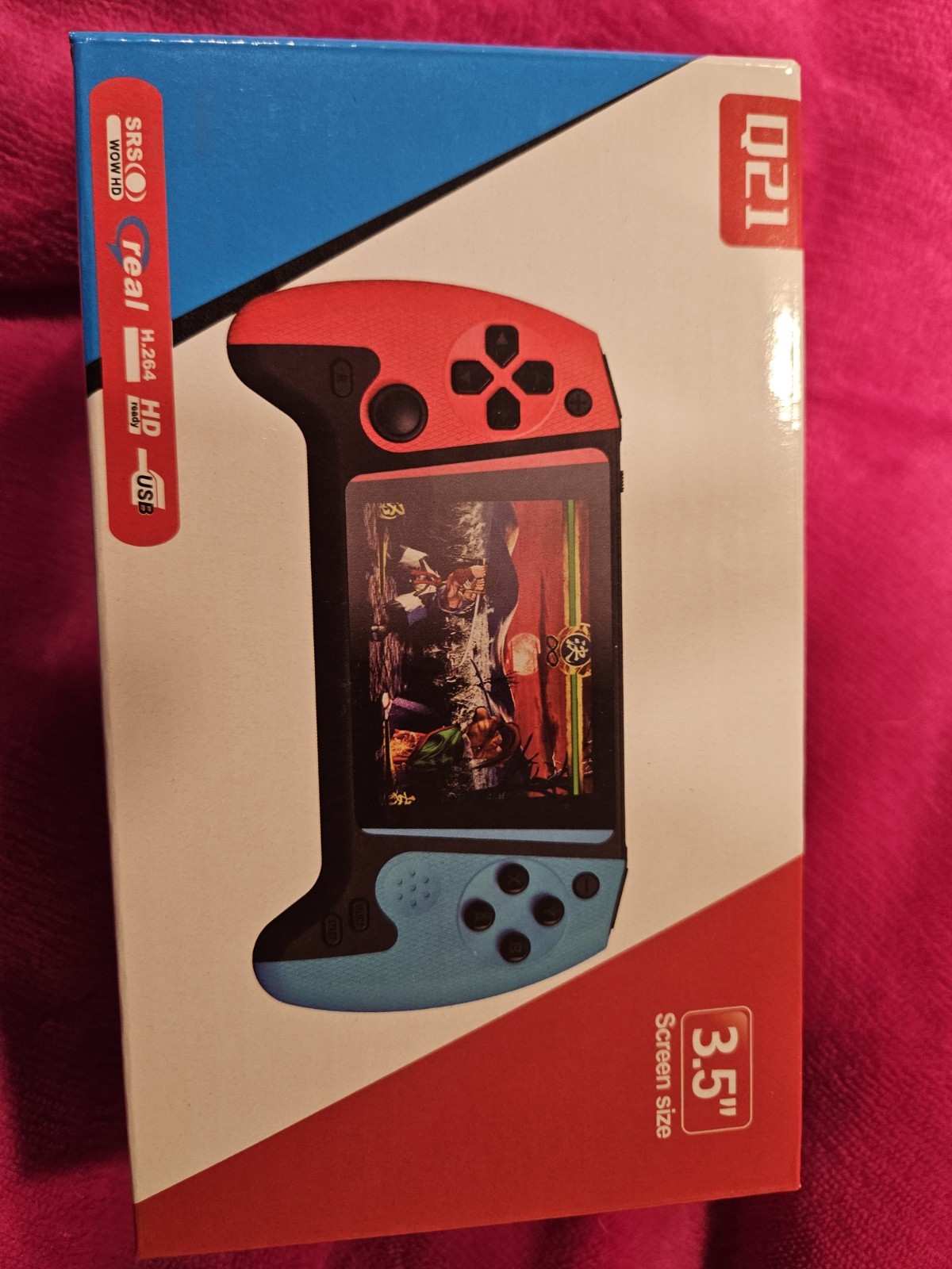 Q21 Handheld Video Game Console 3.5-inch HD Screen 8-bit Joystick Red Blue Black