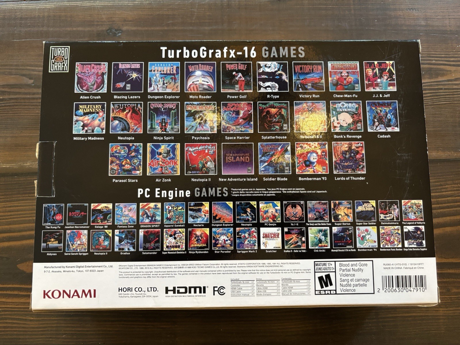 TurboGrafx 16 Mini Game Console PC Engine TG16 HDMI NEC. Complete In Box CIB.