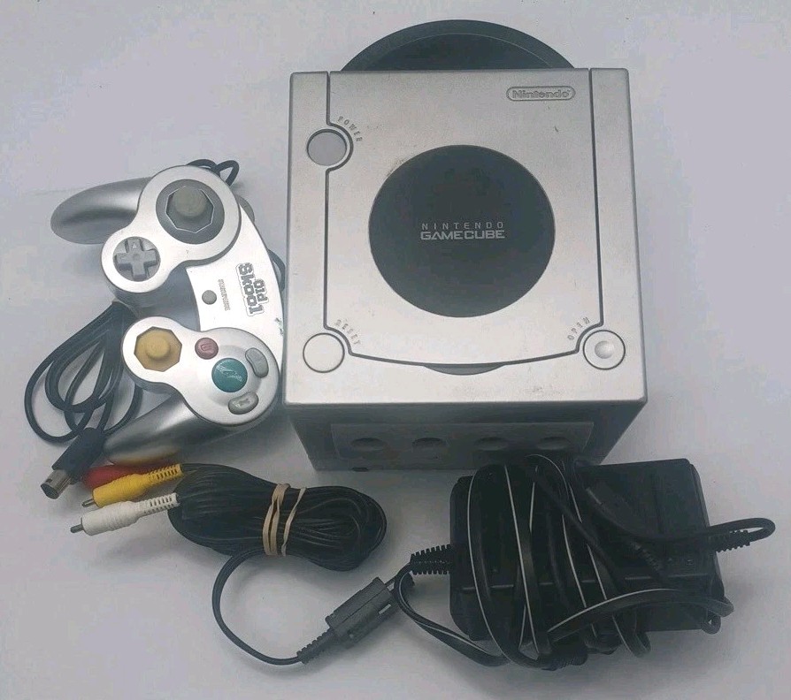 Nintendo GameCube Platinum Console -Controller- Cords Included DOL 101