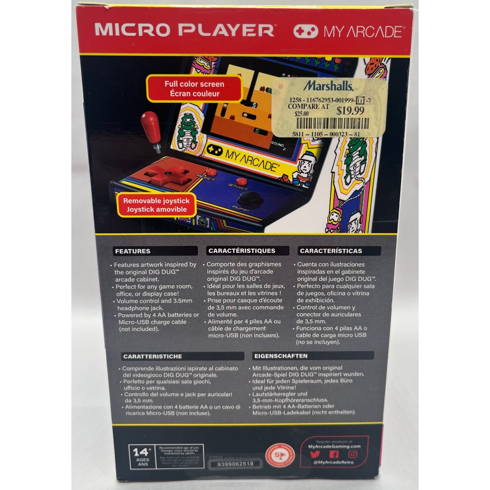 My Arcade Dig Dug Micro Player Retro Arcade Machine DGUNL-3221 New in Box