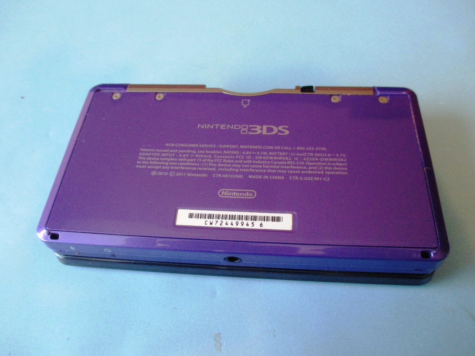 Nintendo 3DS Midnight Purple System in Box w/Charger FREE Shipping!