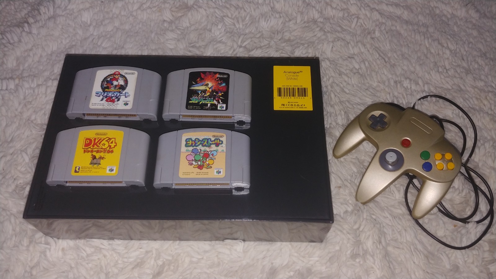 Analogue 3D Console – Nintendo 64 White – NEW – SEALED + Controller 4 JPN games