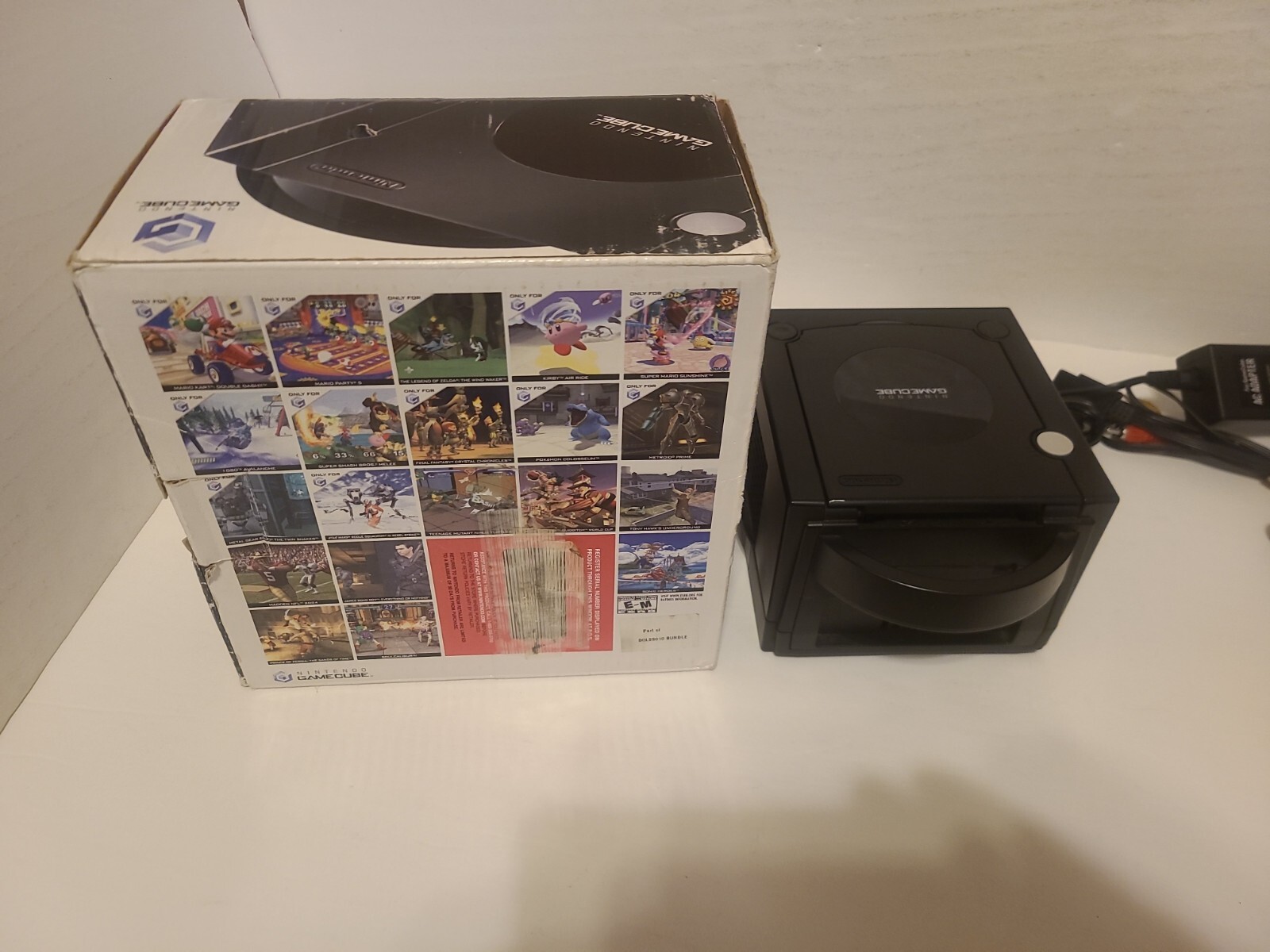 Nintendo Game Cube Black Console Box Spice Orange Controller Mario Golf