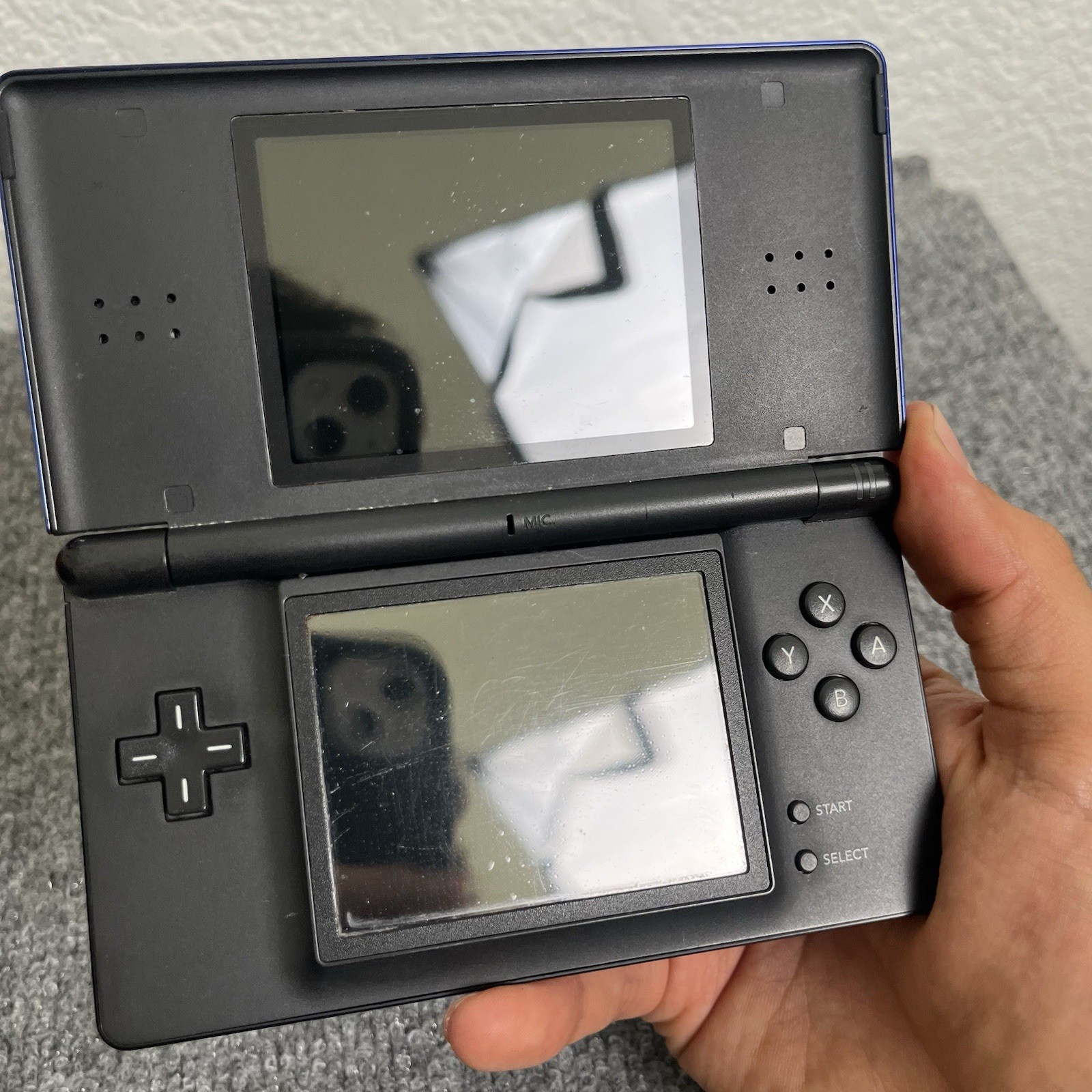 Nintendo DS Lite Blue/Black Untested As-Is No Charger No Stylus Scratches