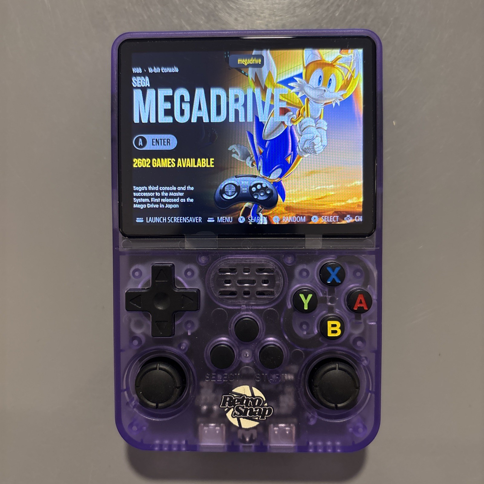 RetroSnap Retro Snap Play Handheld Game Console Clear Purple 40,000+ Games