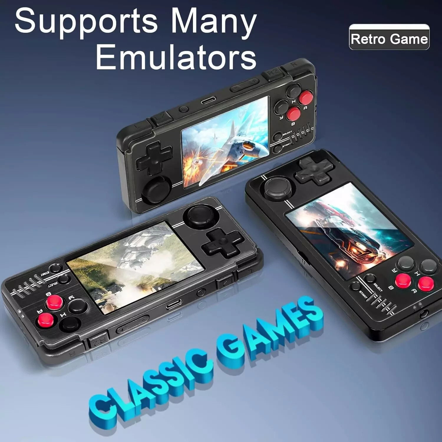 Miyoo A30 Retro Handheld Game Console,Portable Game Emulator – Black & White