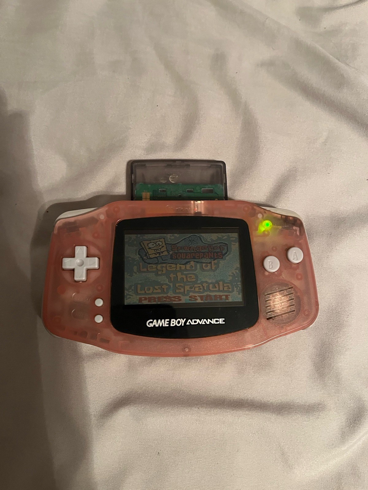 Nintendo Game Boy Advance Handheld System – Fuchsia Pink + SpongeBob Game-TESTED