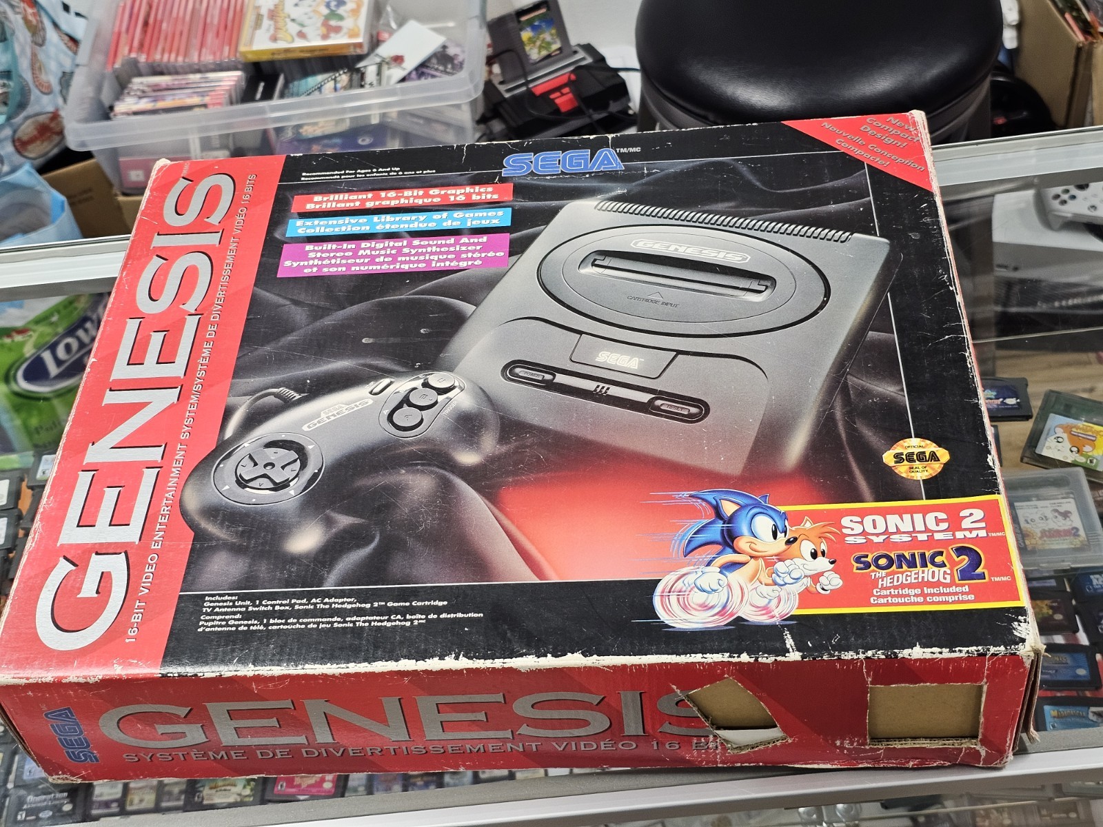 Sega Genesis Model 2 System In Original Box In Great Working Condition Bundle