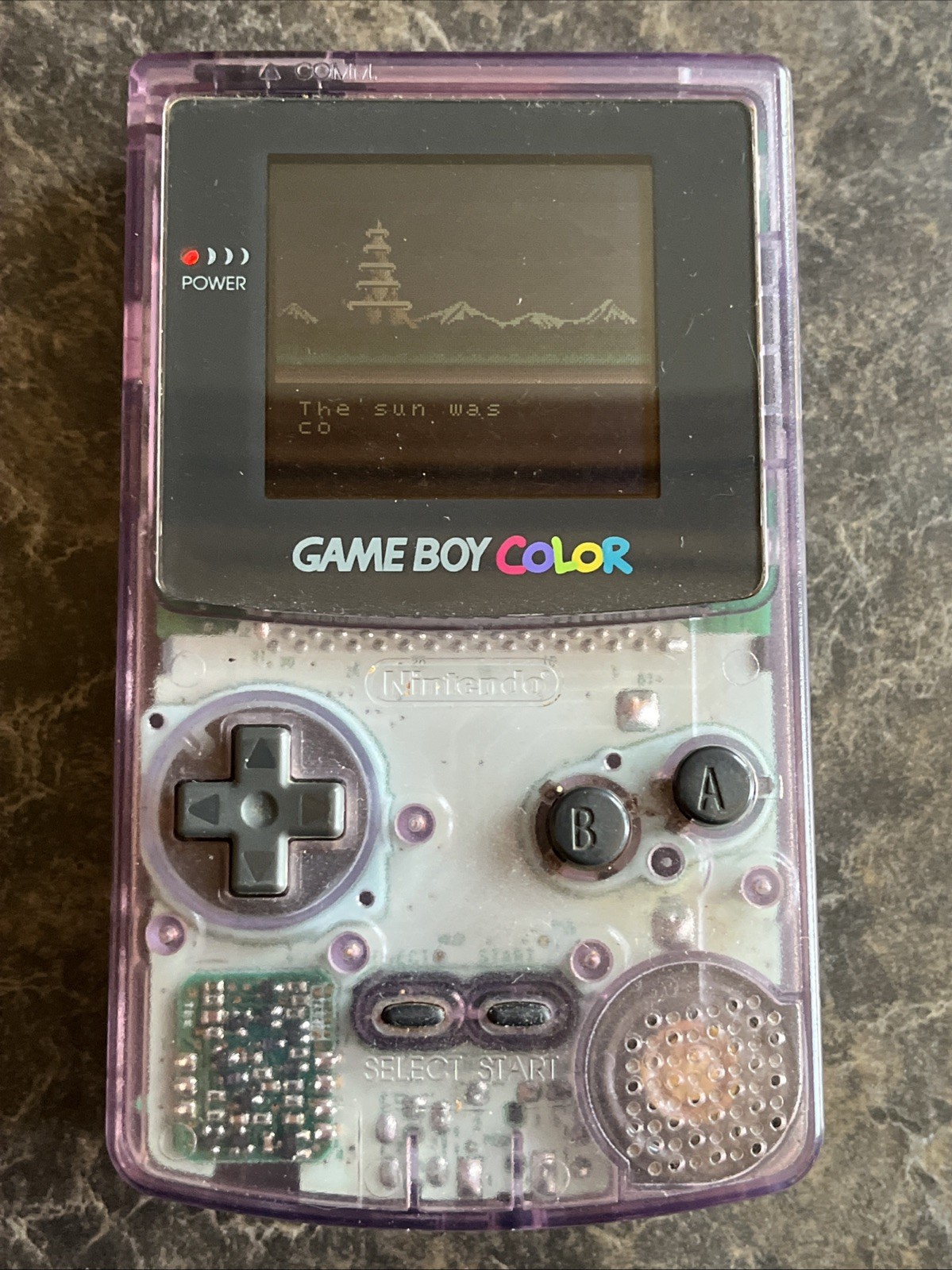 Works Nintendo Game Boy Color Atomic Purple Transparent Clear Croc 2 Bomber Man