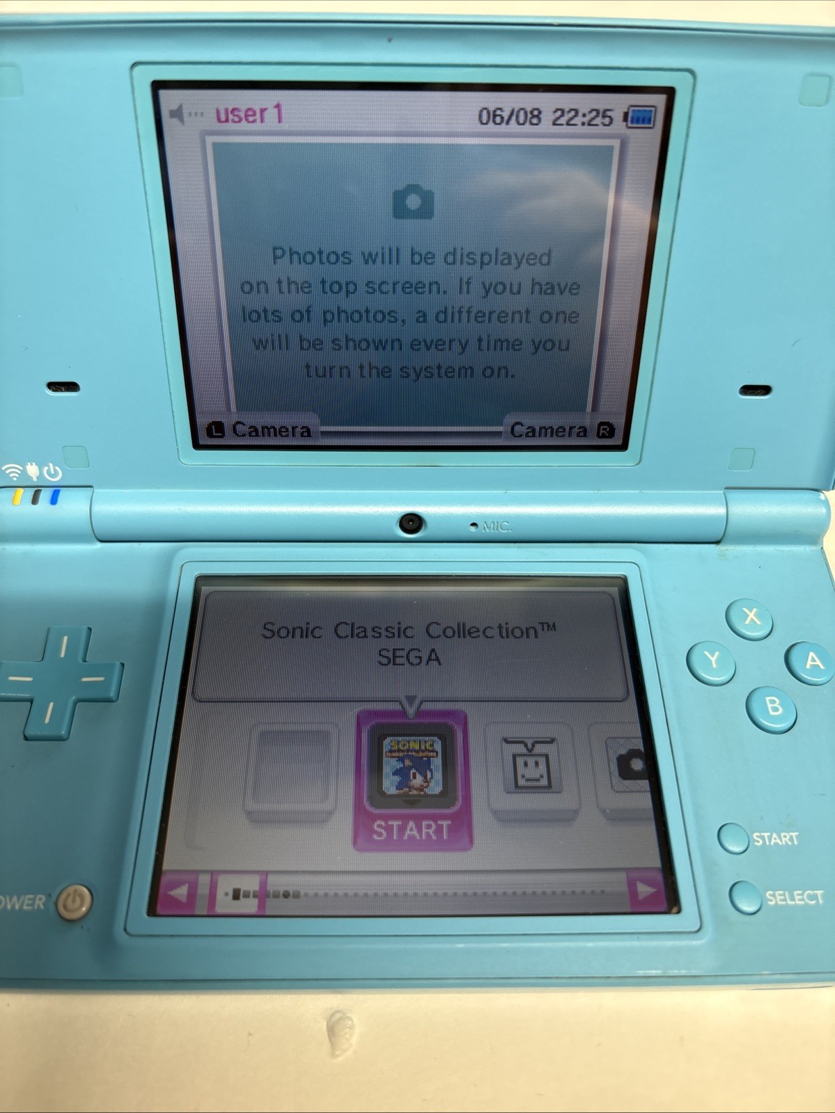 Nintendo DSi Handheld Game Console TWL-001 Teal Blue No Charger Or Stylus Tested