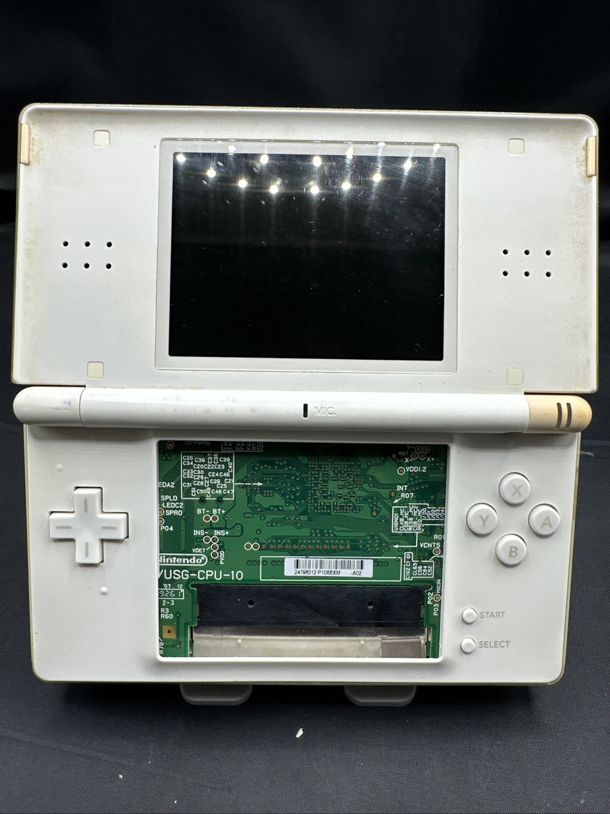 Nintendo DS Lite Handheld Game Console White For Parts Or Repair