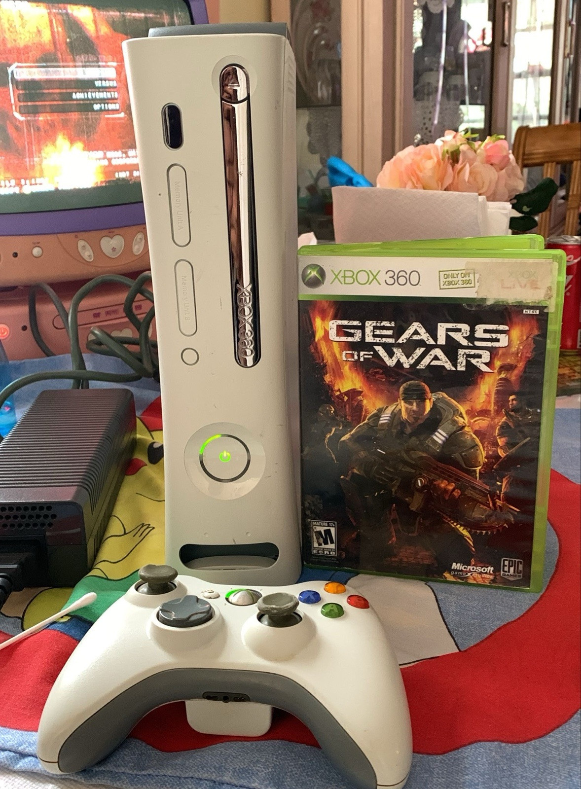 Microsoft XBox 360 Core Matte White Video Game Bundle(Tested)60GB.