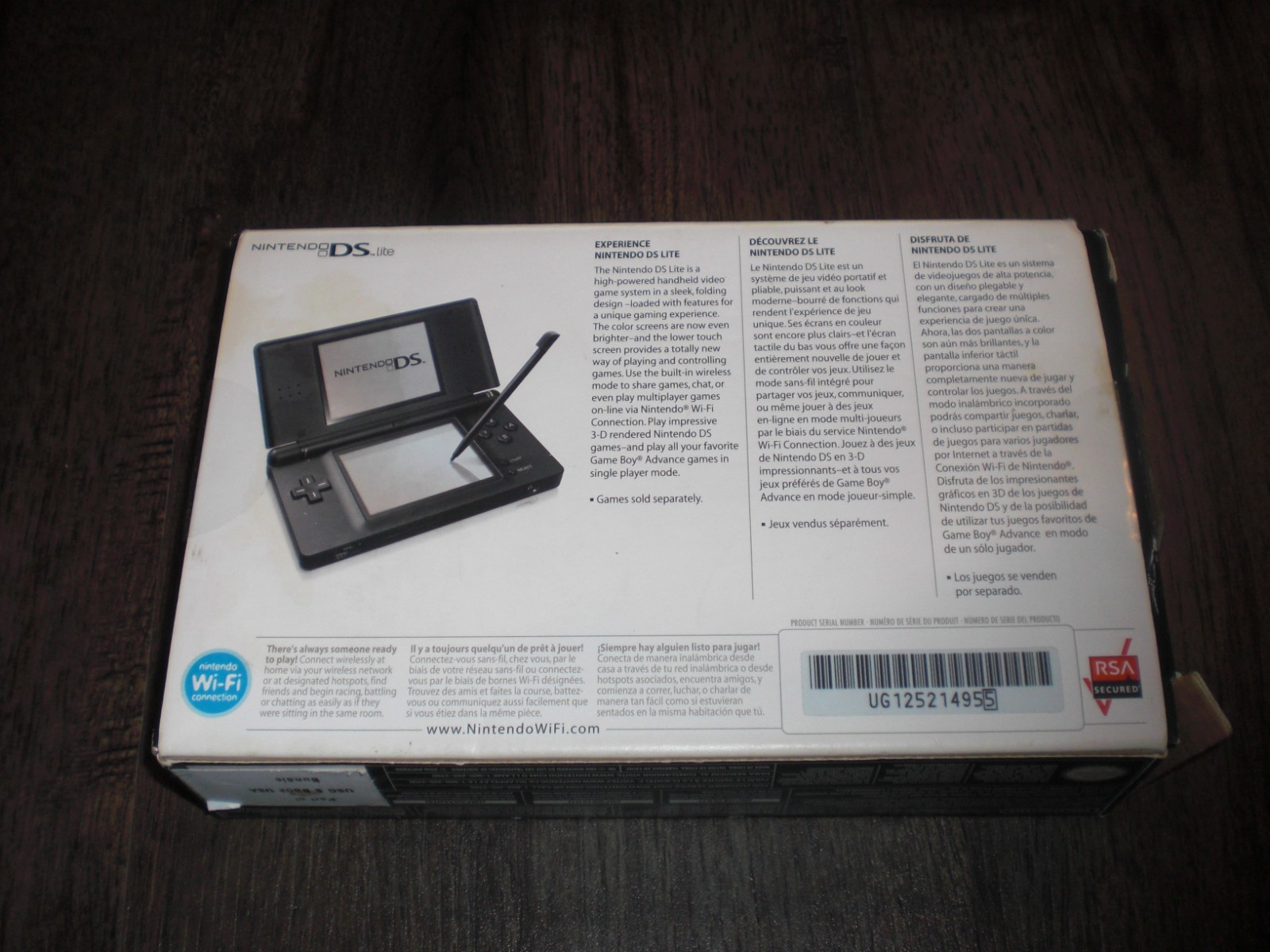Nintendo DS Lite Crimson Red Black Console System COMPLETE CIB Box Insert SERIAL