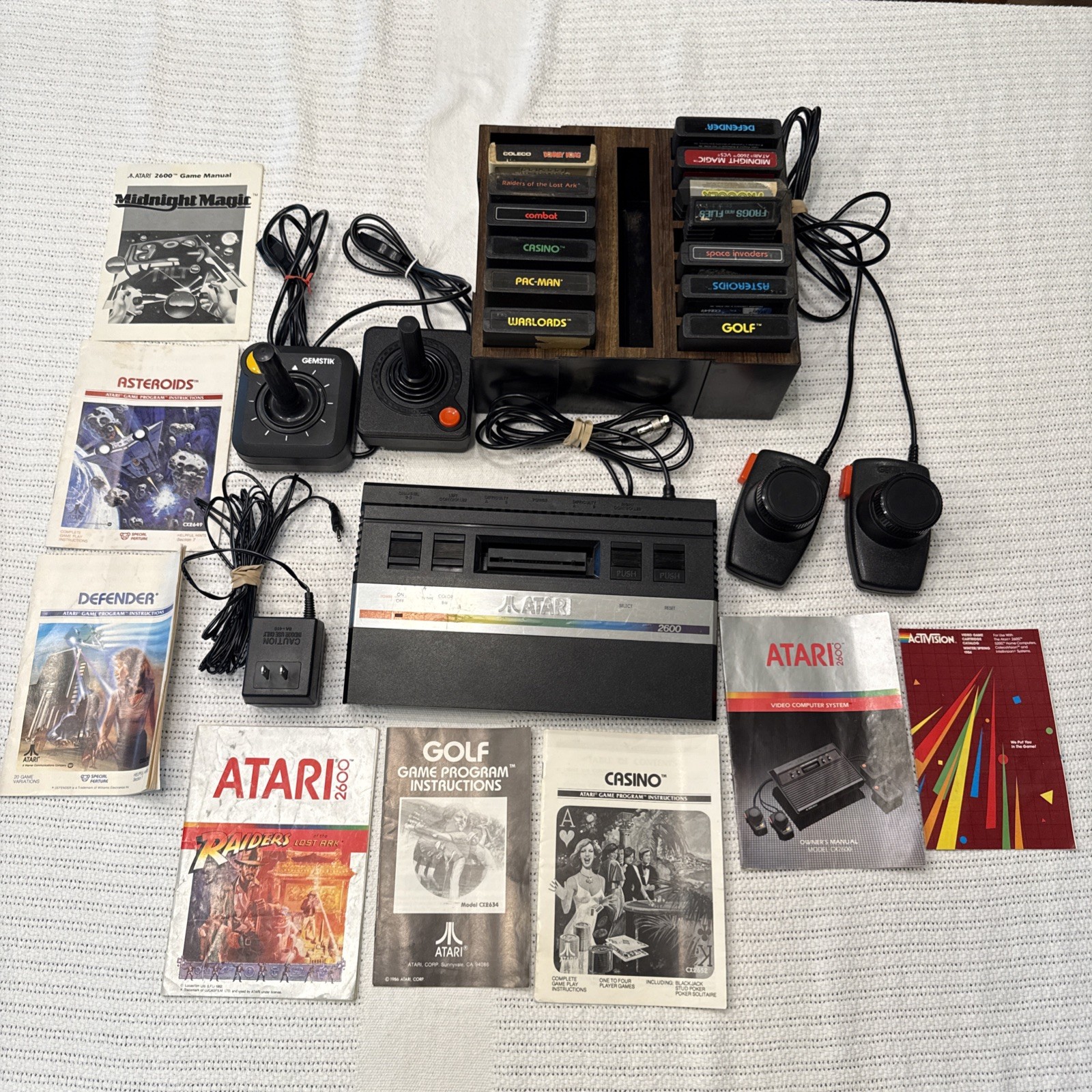 Atari 2600 Jr. Gaming Console Bundle 13 Games 4 Controllers 6 Manuals