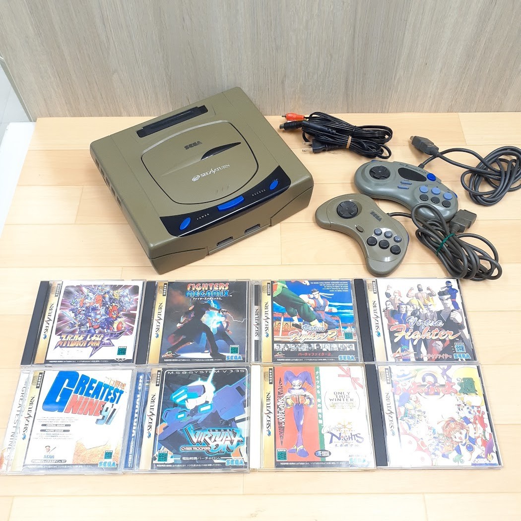Sega Saturn Console Japan Bundle with 8 Games & 2 Controllers NTSC-J tested