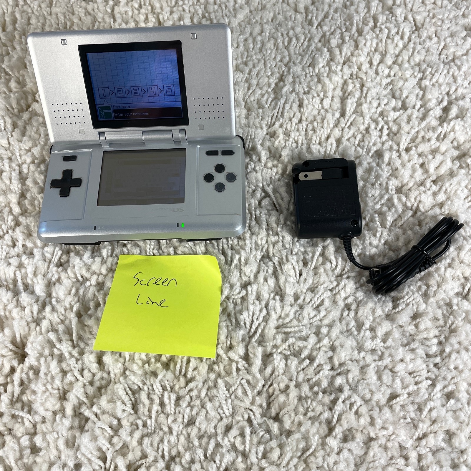 Nintendo DS Original NTR-001 Titanium Silver Handheld Console System READ