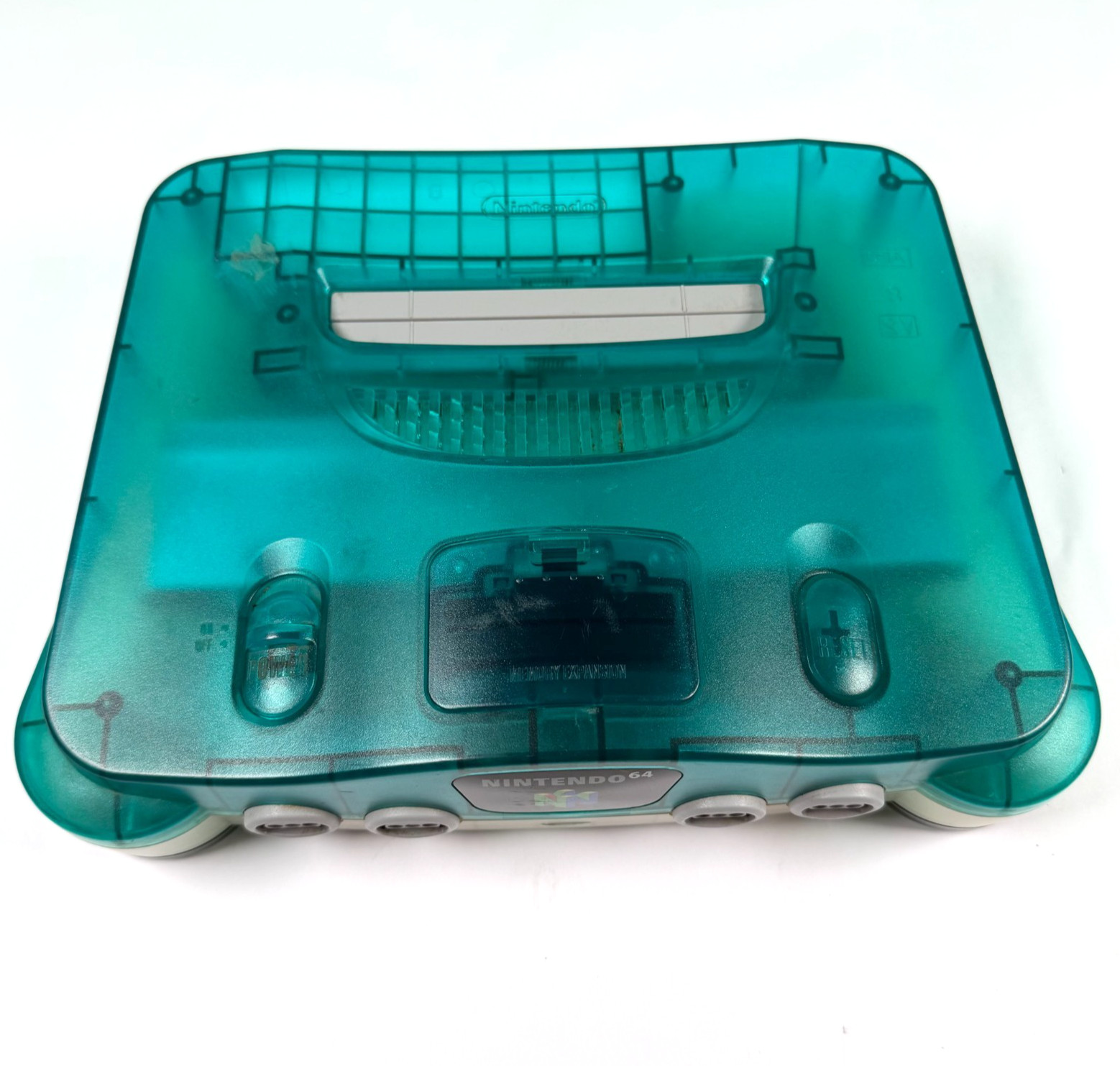 Nintendo 64 Ice Blue Clear Console, Region Free Works + Controller + Cords, Read