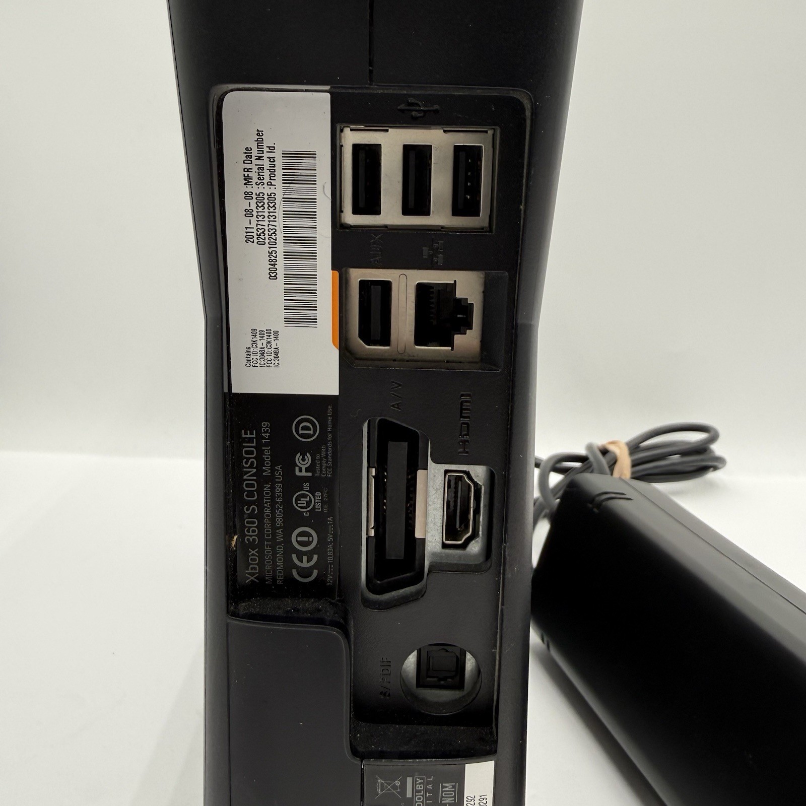 E7 Microsoft Xbox 360 S Black Console Only Model 1439 No HDD