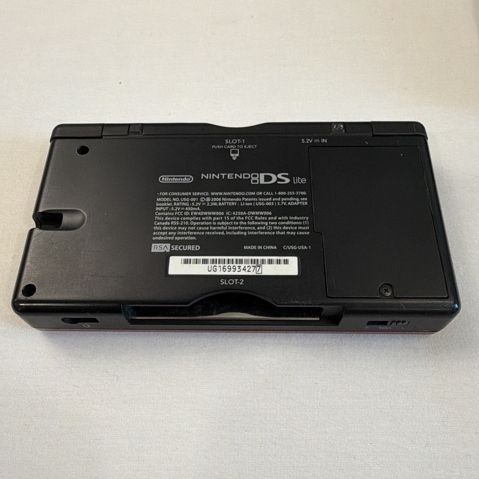 Nintendo DS Lite Red/Black Touchscreen NTSC-U/C w/ Charger Case New Super Mario